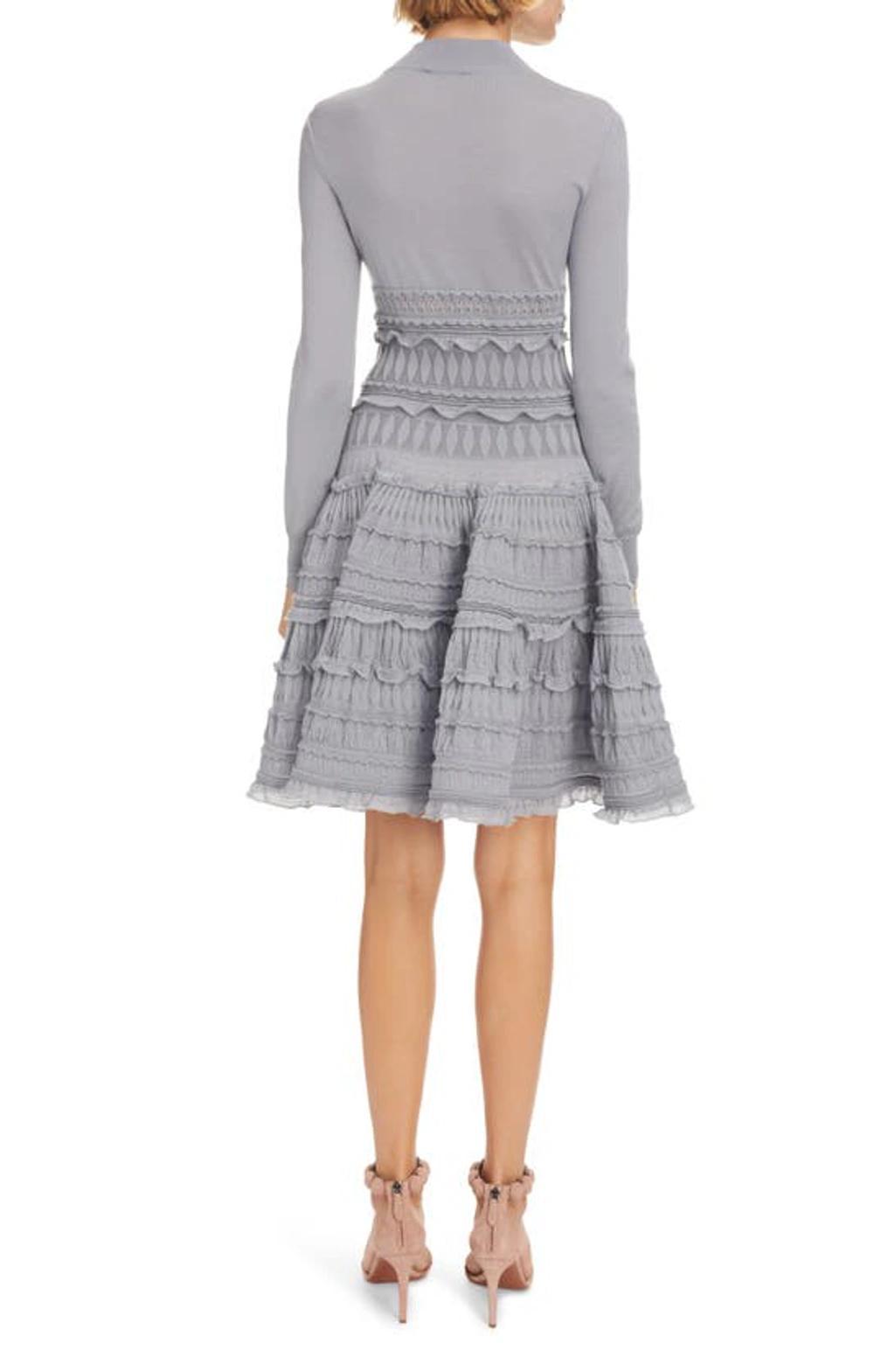 ALAÏA Edition 2007 Wool Crinoline Long Sleeve Sweater Dress In Gris Product Image