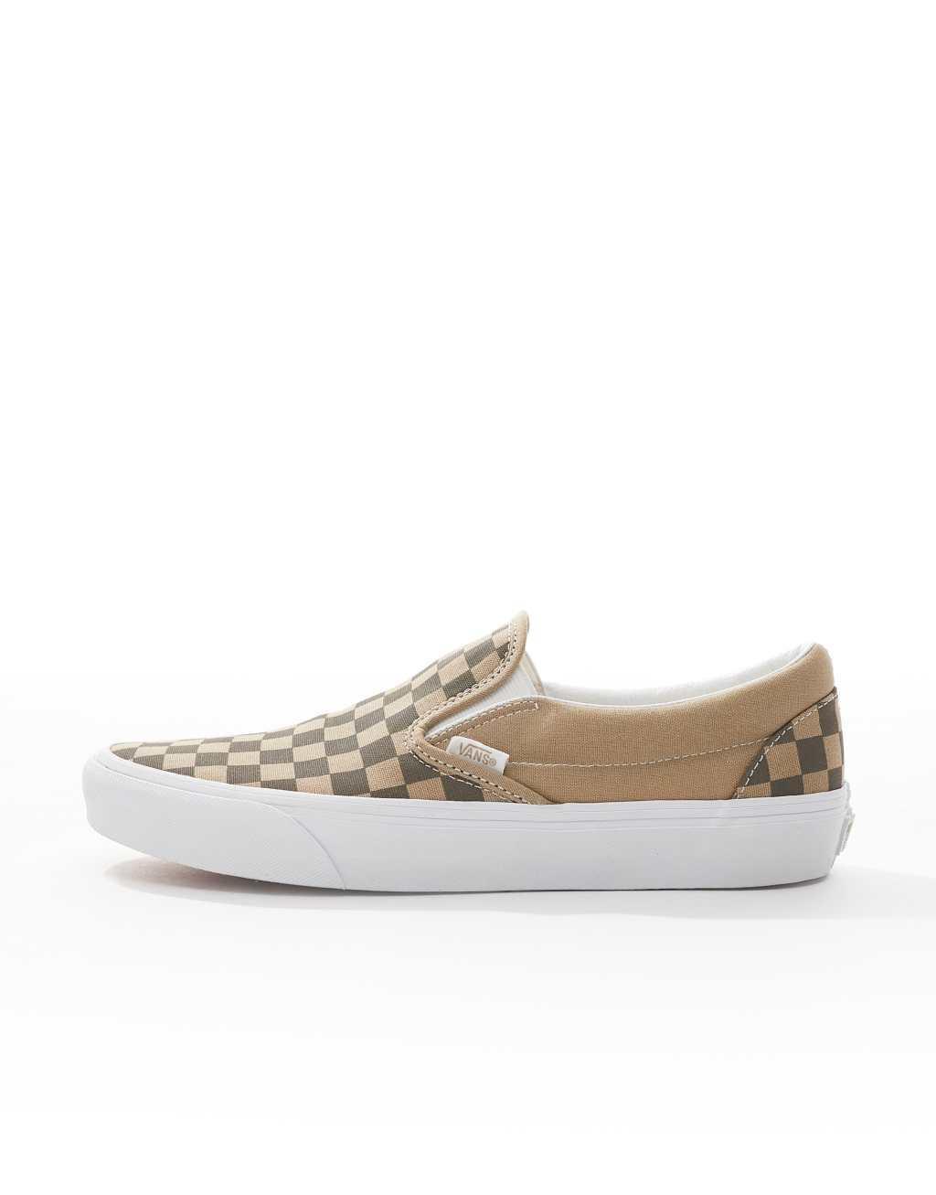 Vans Classic Slip-on sneakers in beige checkerboard print Product Image