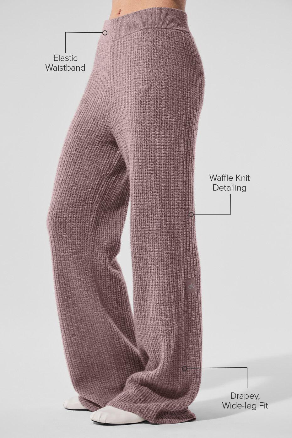 Cashmere High-Waist Plush Waffle Pant - Mushroom Heather Product Image