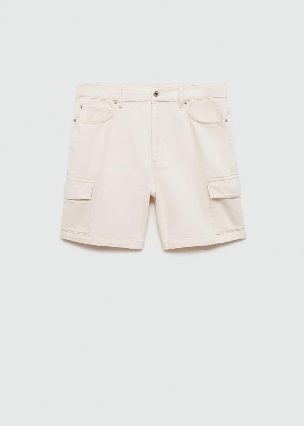 Denim cotton cargo shorts - Men | MANGO USA Product Image