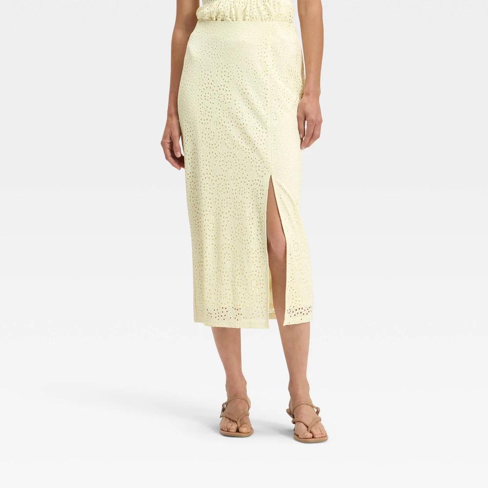 Women's Lace Column A-Line Skirt - A New Day™ White Product Image