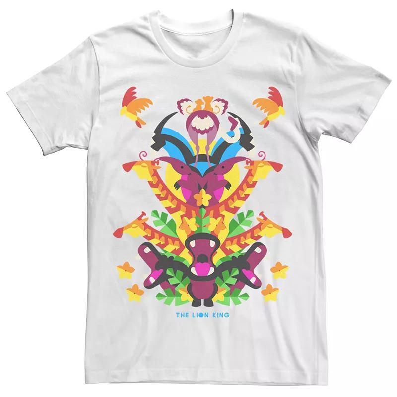 Men's Lion King Colorful Animal Stack Tee, Size: XXL, White Product Image