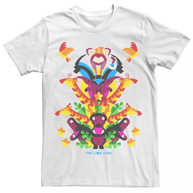 Men's Lion King Colorful Animal Stack Tee, Size: XXL, White Product Image