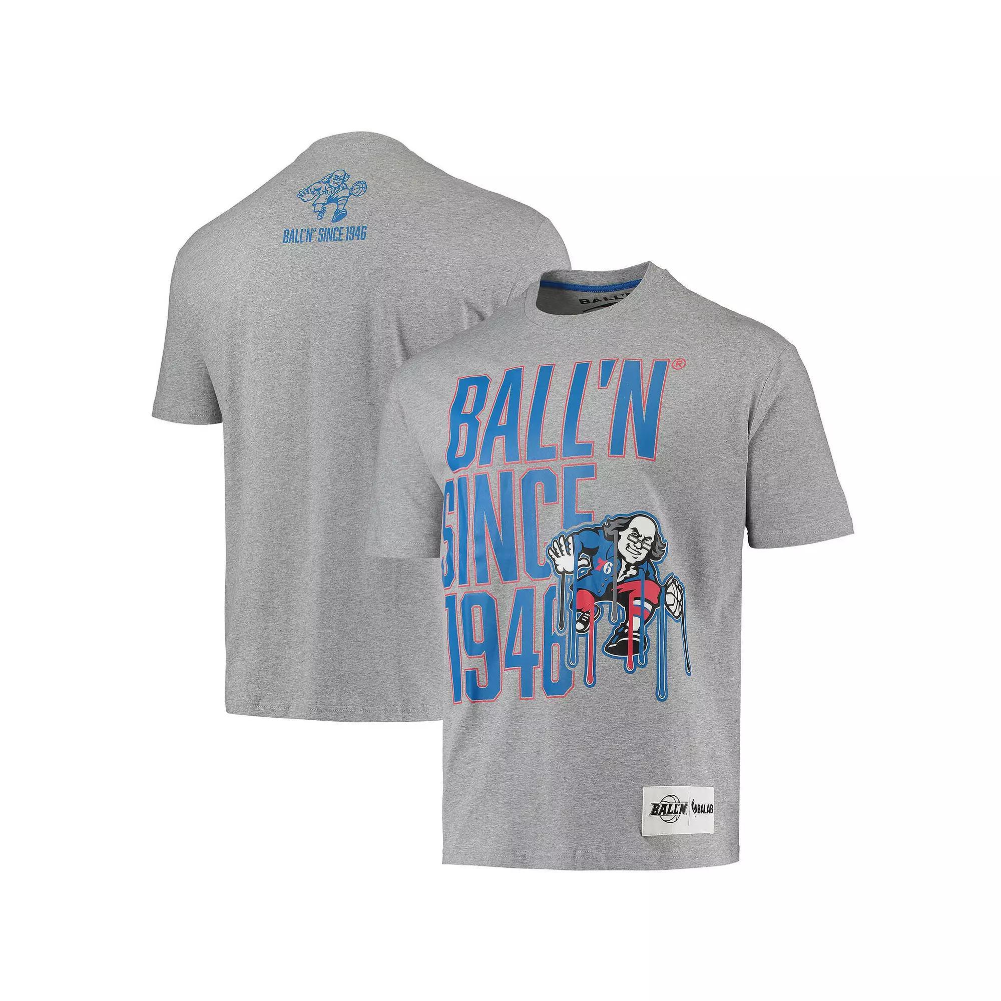 Men's BALL'N Heathered Gray Philadelphia 76ers Since 1946 T-Shirt, Size: Medium, 76r Grey Product Image