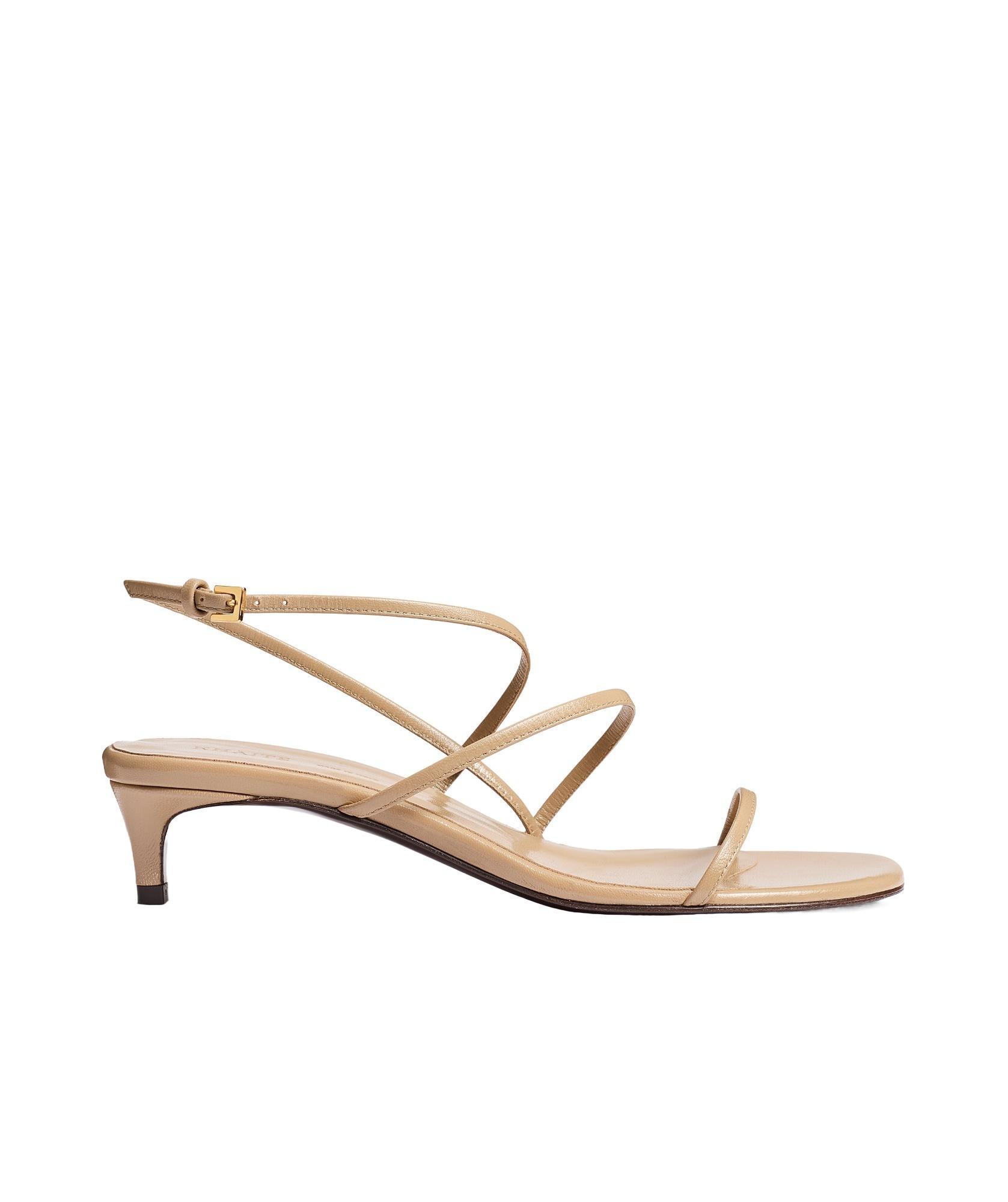 KHAITE Loop Leather Sandals In Neutral Product Image
