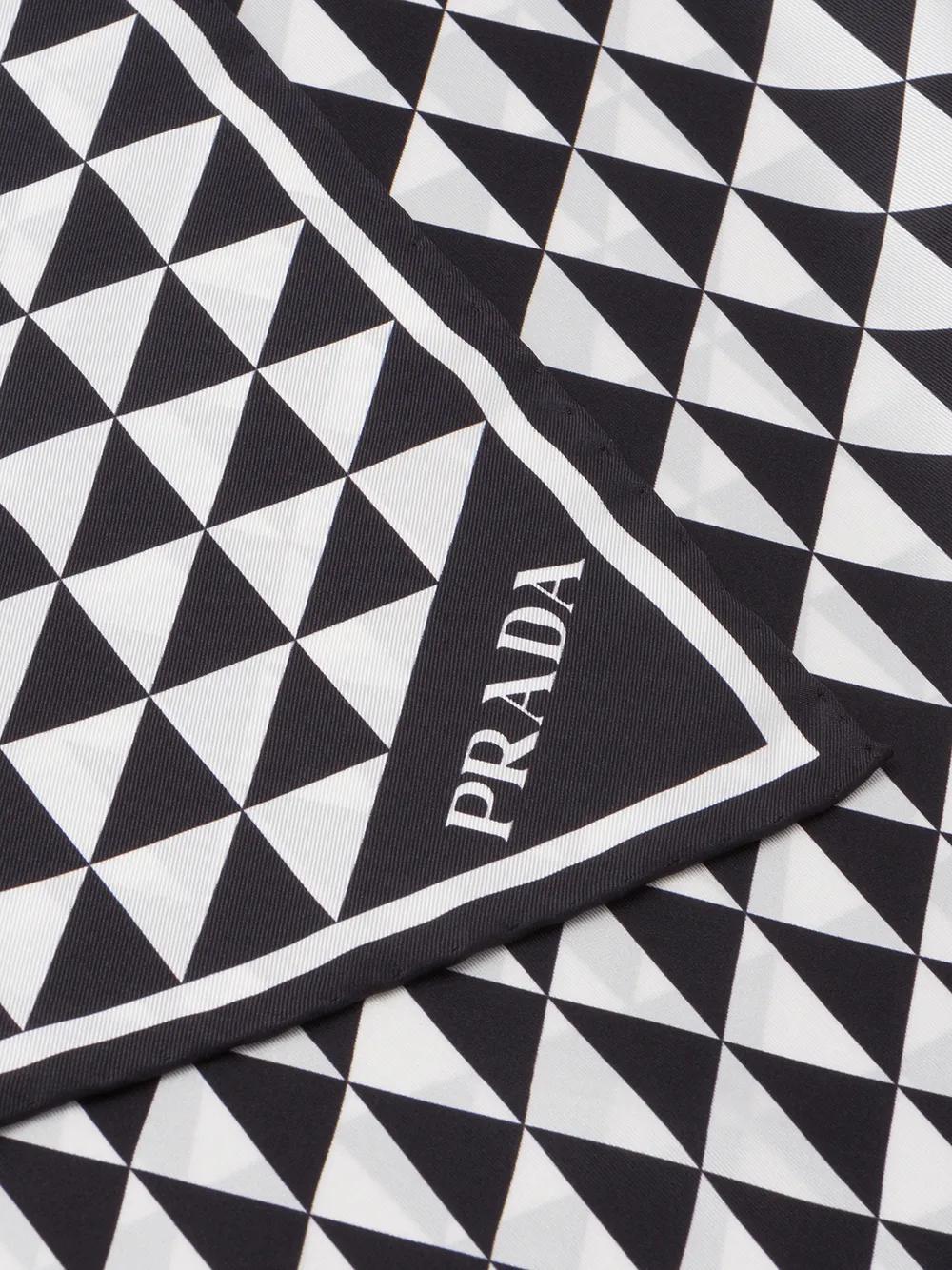 PRADA Printed Twill Scarf In Black Product Image