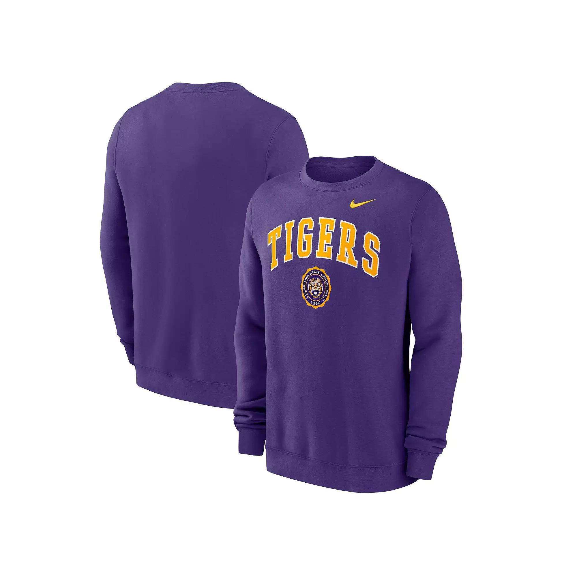 Men's Nike Navy West Virginia Mountaineers Arched Seal Pullover Sweatshirt, Size: 2XL, Blue Product Image