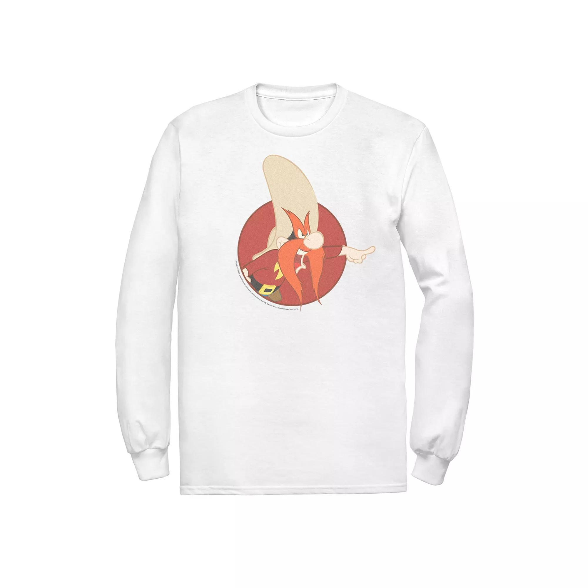 Men's Looney Tunes Yosemite Sam Red Circle Portrait Tee, Size: Large, White Product Image