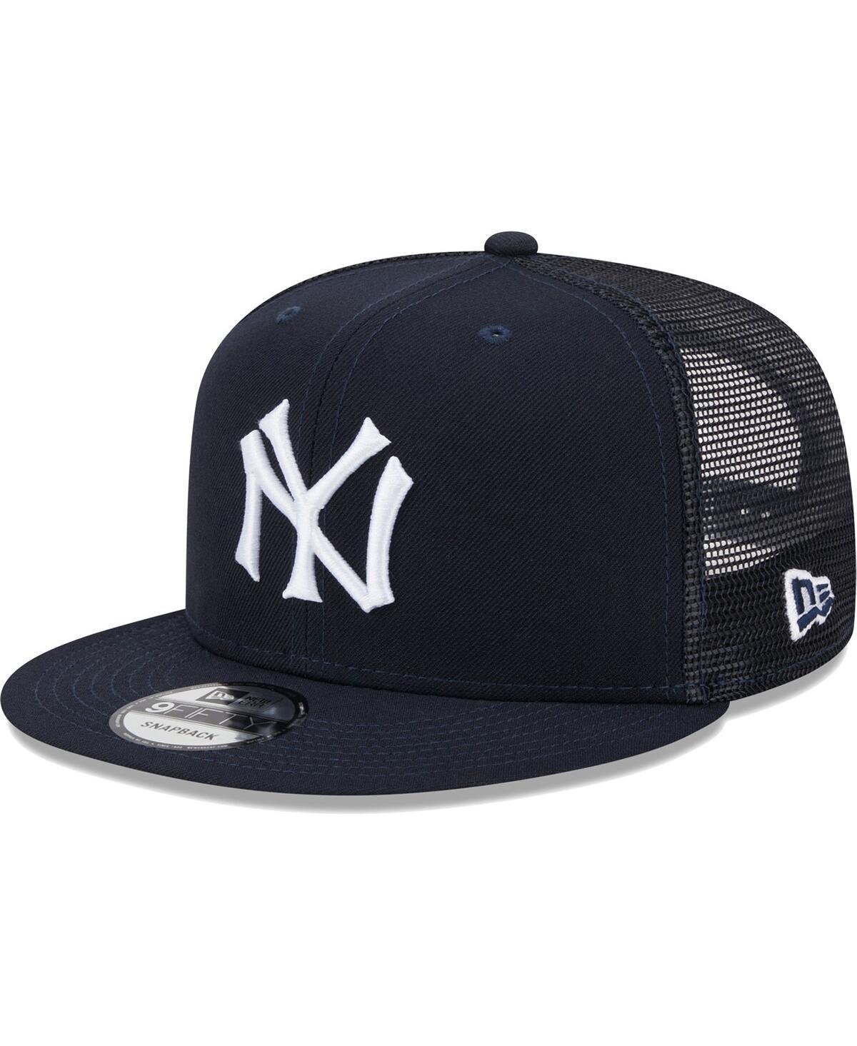 Mens New Era New York Yankees Cooperstown Collection Team Color Trucker 9FIFTY Snapback Hat, Blue Product Image
