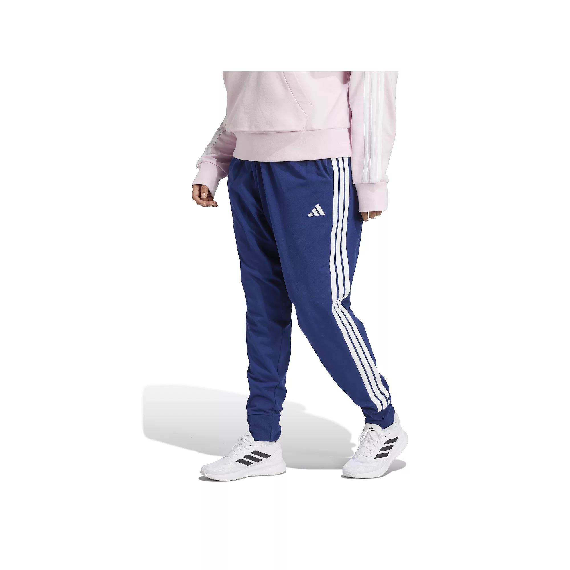 Plus Size adidas Essentials 3-Stripes Jogger Pants, Women's, Size: 1XL, Dark Blue Product Image