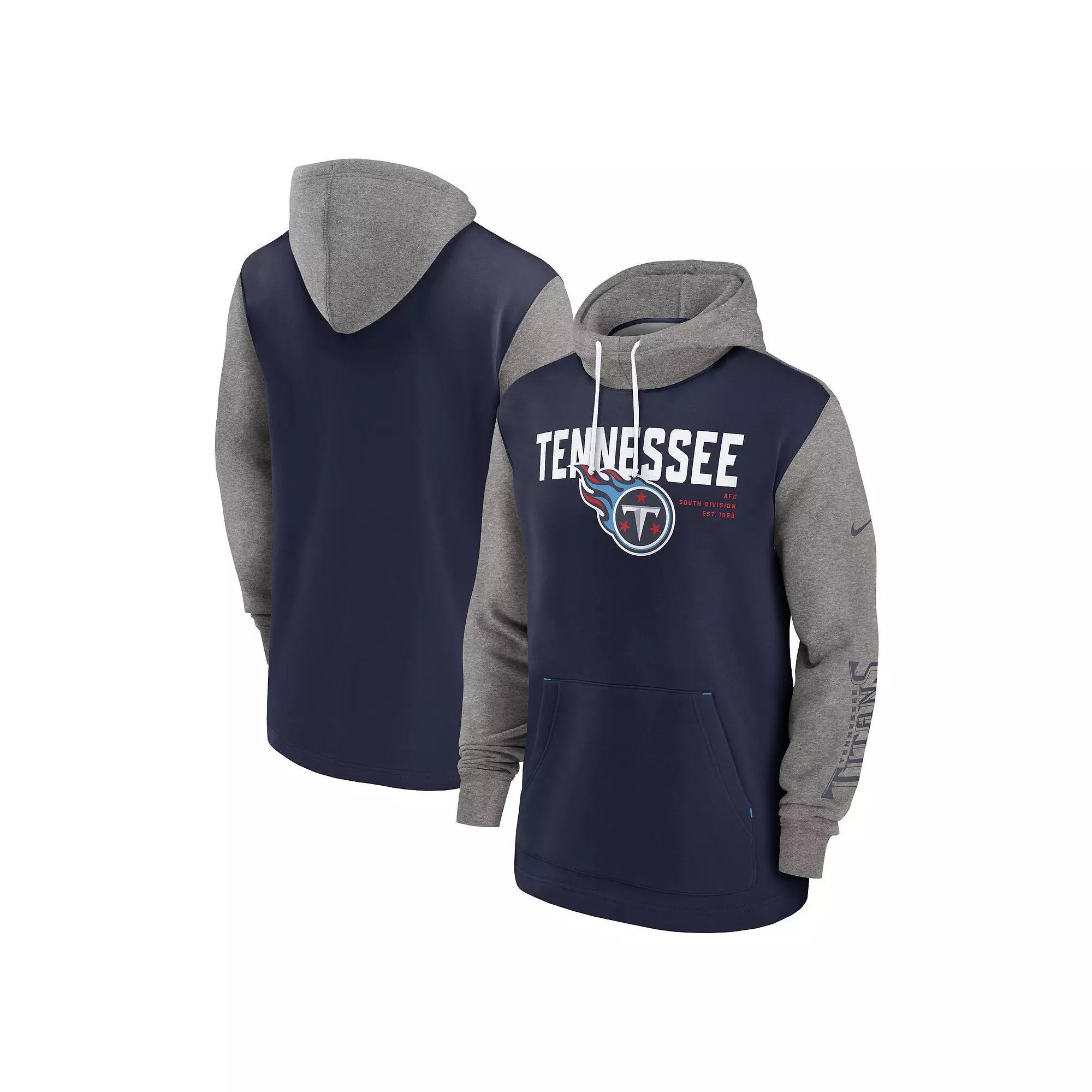 Mens Nike Tennessee Titans Fashion Color Block Pullover Hoodie Blue Product Image