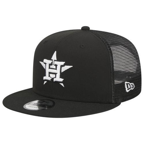 New Era Mens New Era Astros Evergreen Trucker Hat - Mens Black/White Product Image