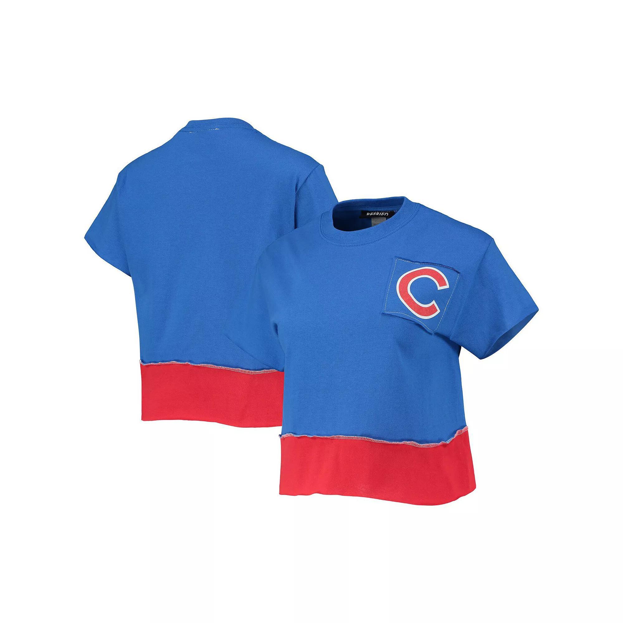 Women's Refried Apparel Royal Chicago Cubs Cropped T-Shirt, Size: XL, Blue Product Image