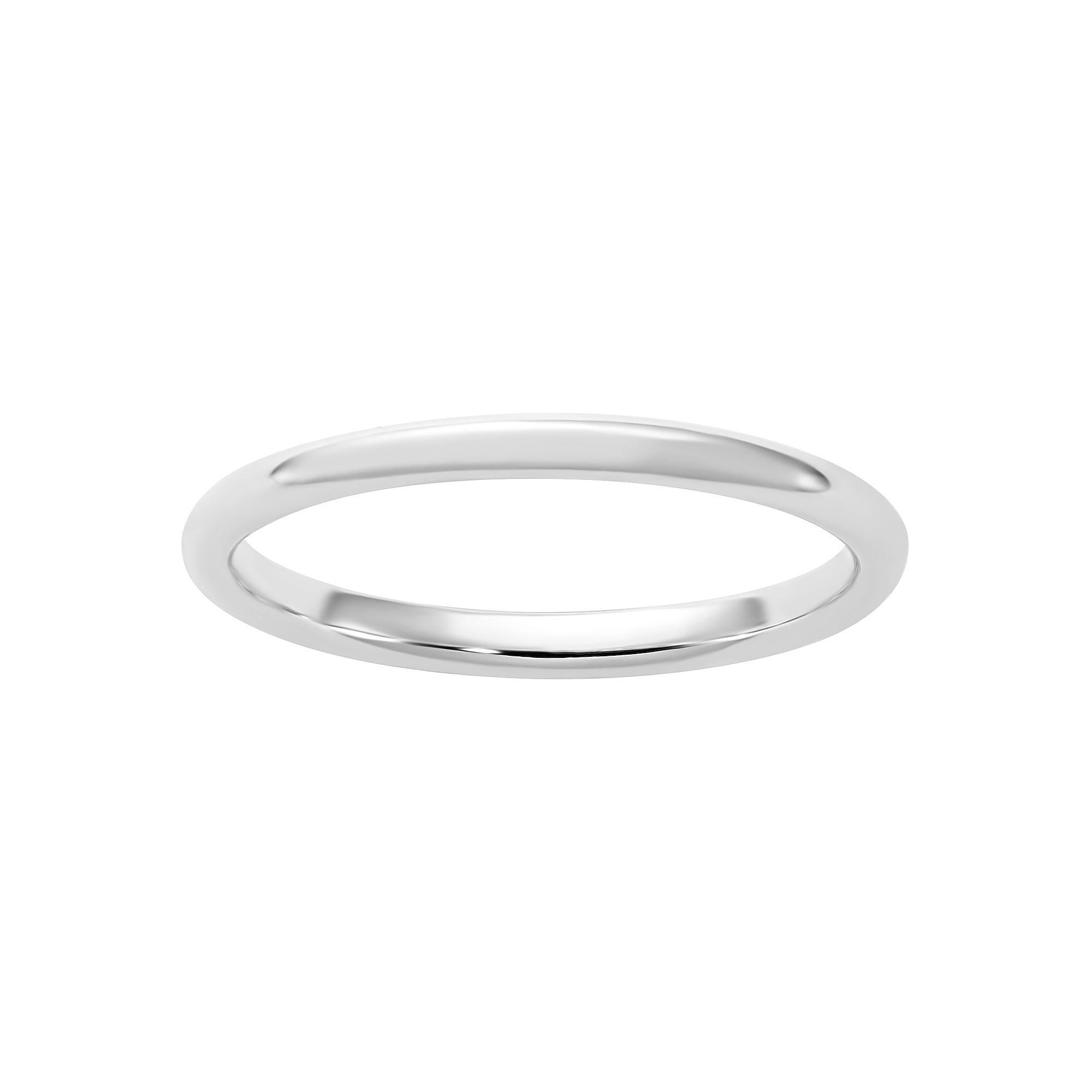 Platinum Half-Round Wedding Band, Women's, Size: 9.50, Silver Tone Product Image