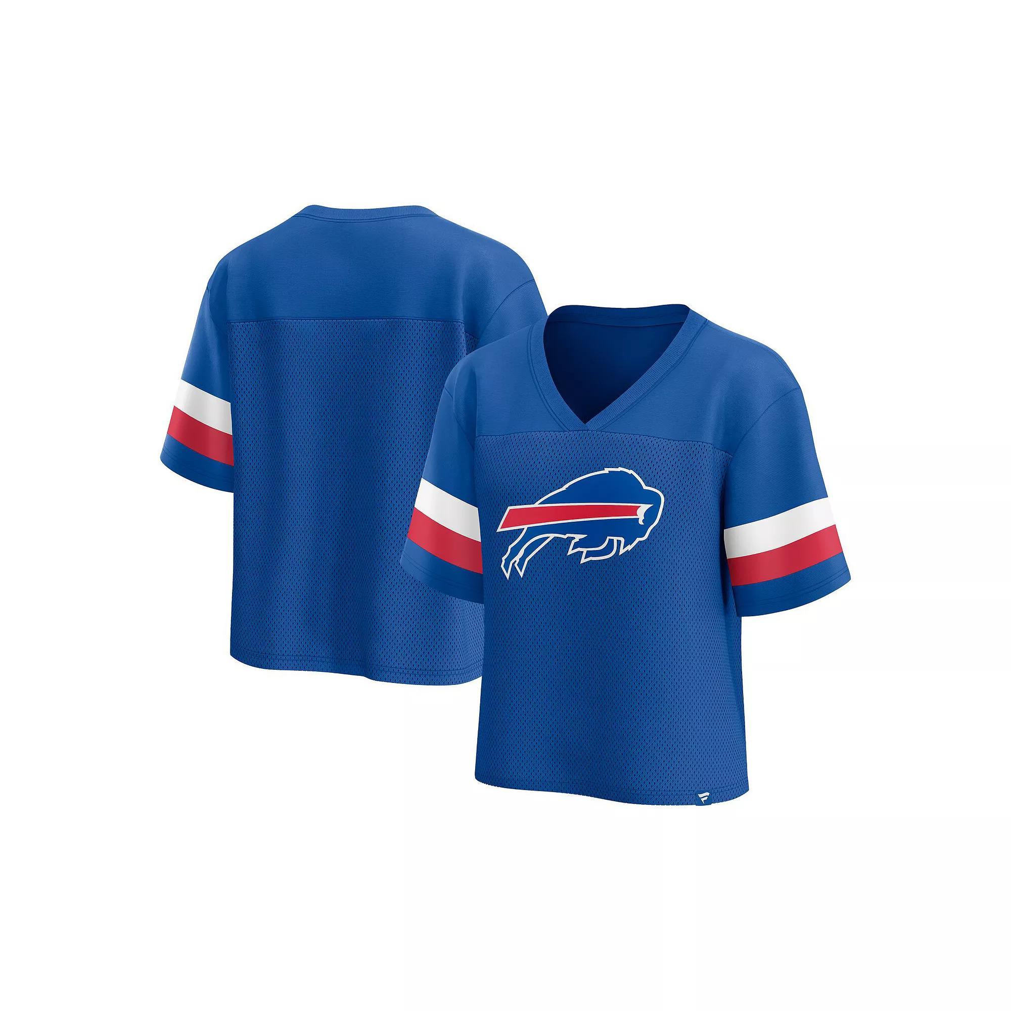 Women's Fanatics Branded  Royal Buffalo Bills Established Jersey Cropped V-Neck T-Shirt, Size: XL, Blue Product Image