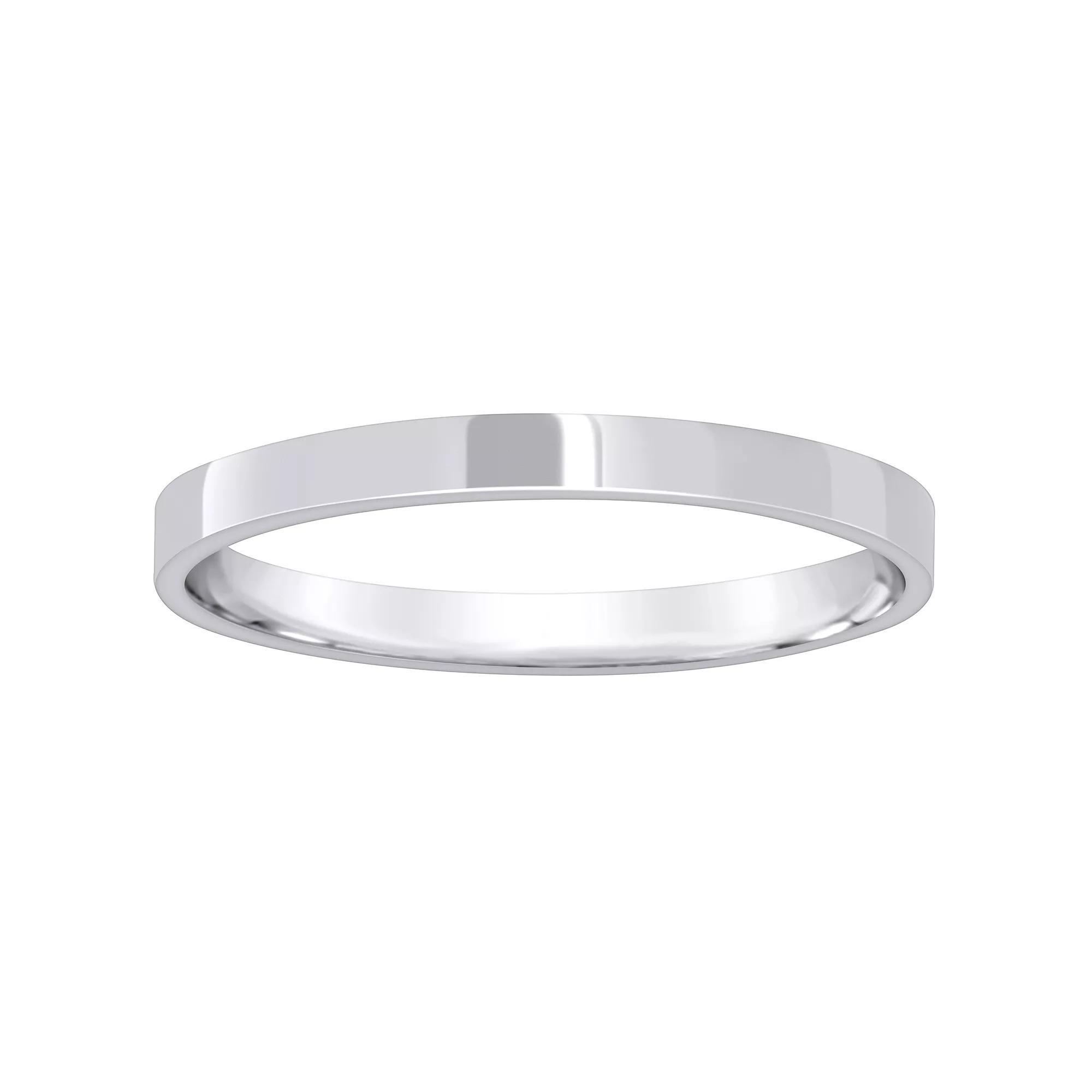 Alyson Layne Men's 10k Gold Flat Wedding Band, Size: 11.50, 10k White Gold Product Image