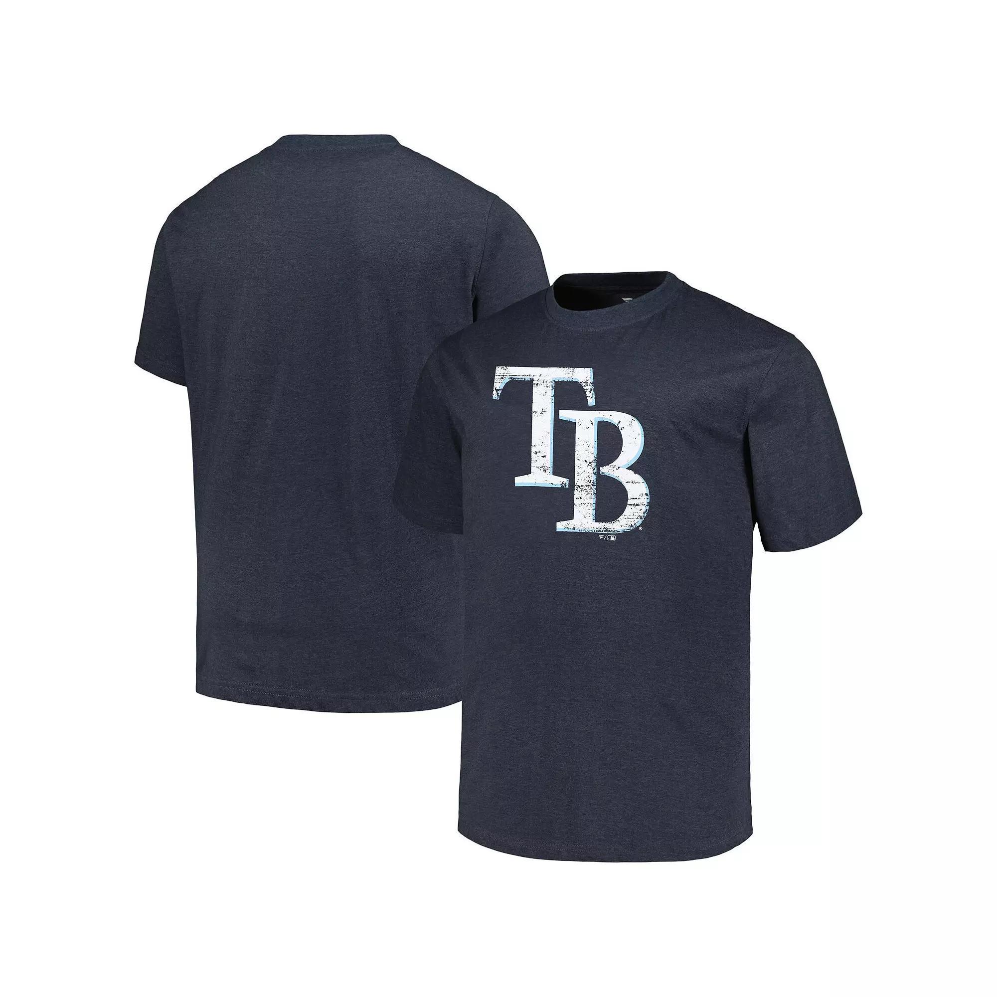 Men's Profile Heather Navy Tampa Bay Rays Big & Tall Weathered Logo T-Shirt, Size: 2XB, Blue Product Image