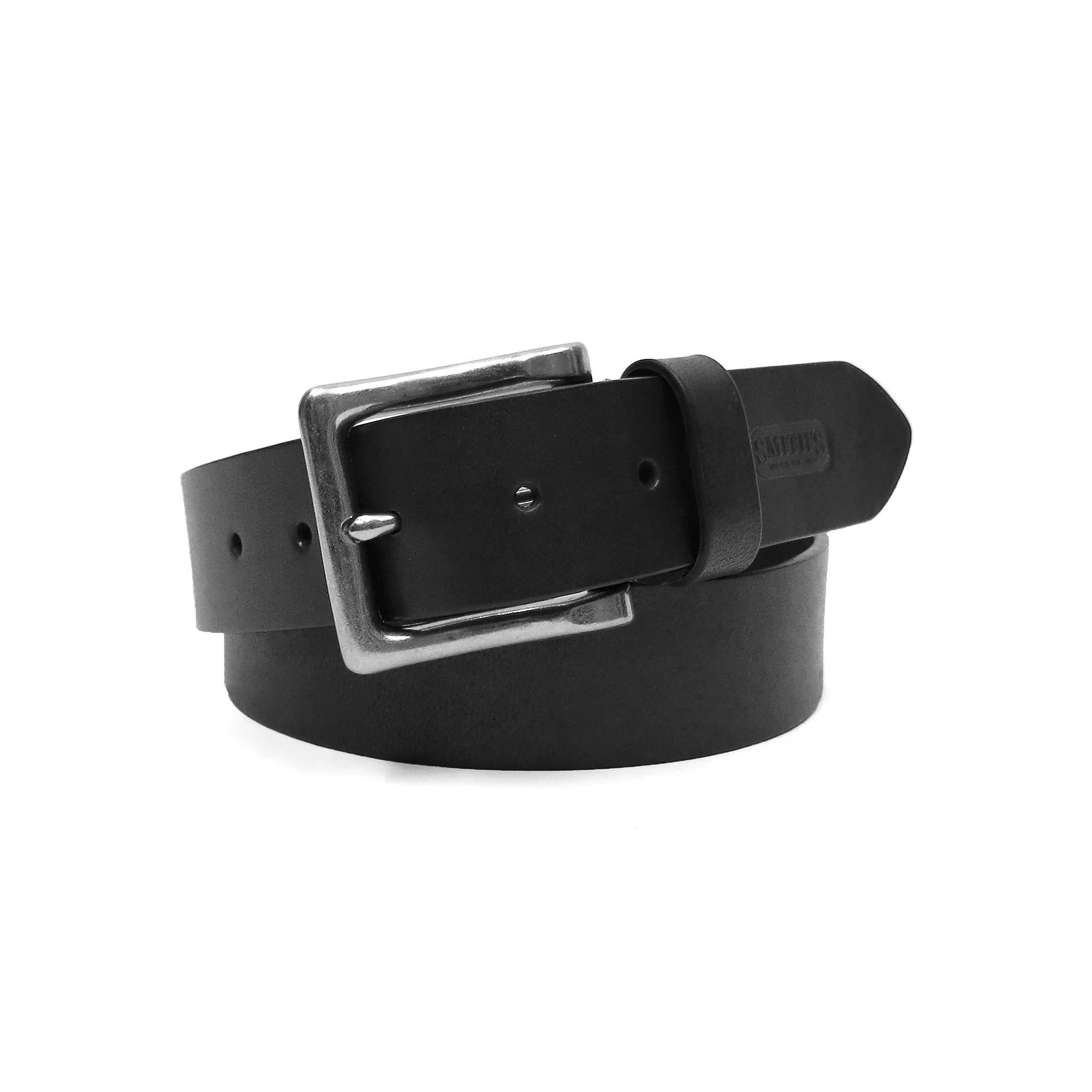 Men's Smith's Workwear 38mm Full Grain Leather Cut Edge Belt, Size: 40, Black Product Image