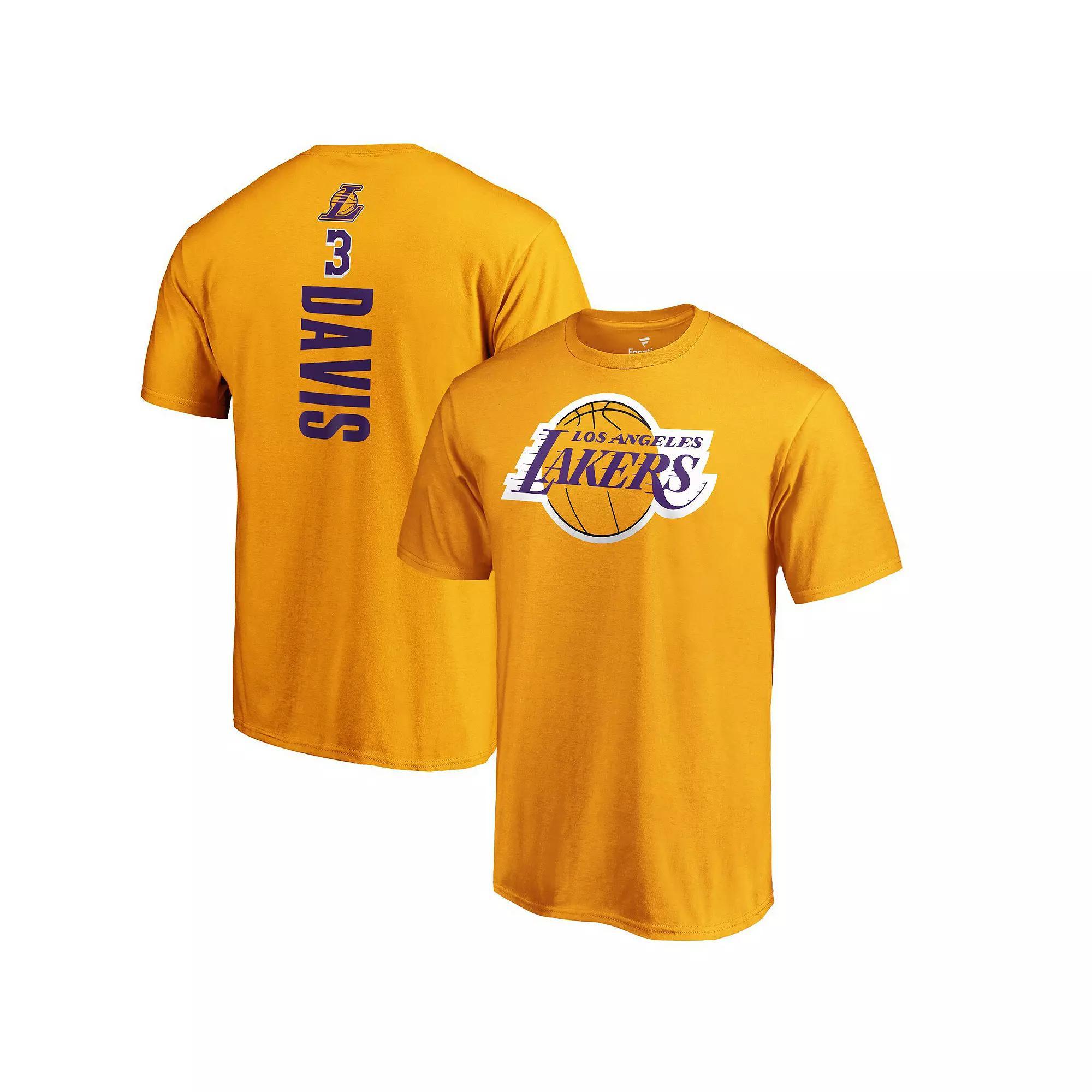 Men's Fanatics Branded Anthony Davis Gold Los Angeles Lakers Playmaker Name & Number T-Shirt, Size: Medium Product Image