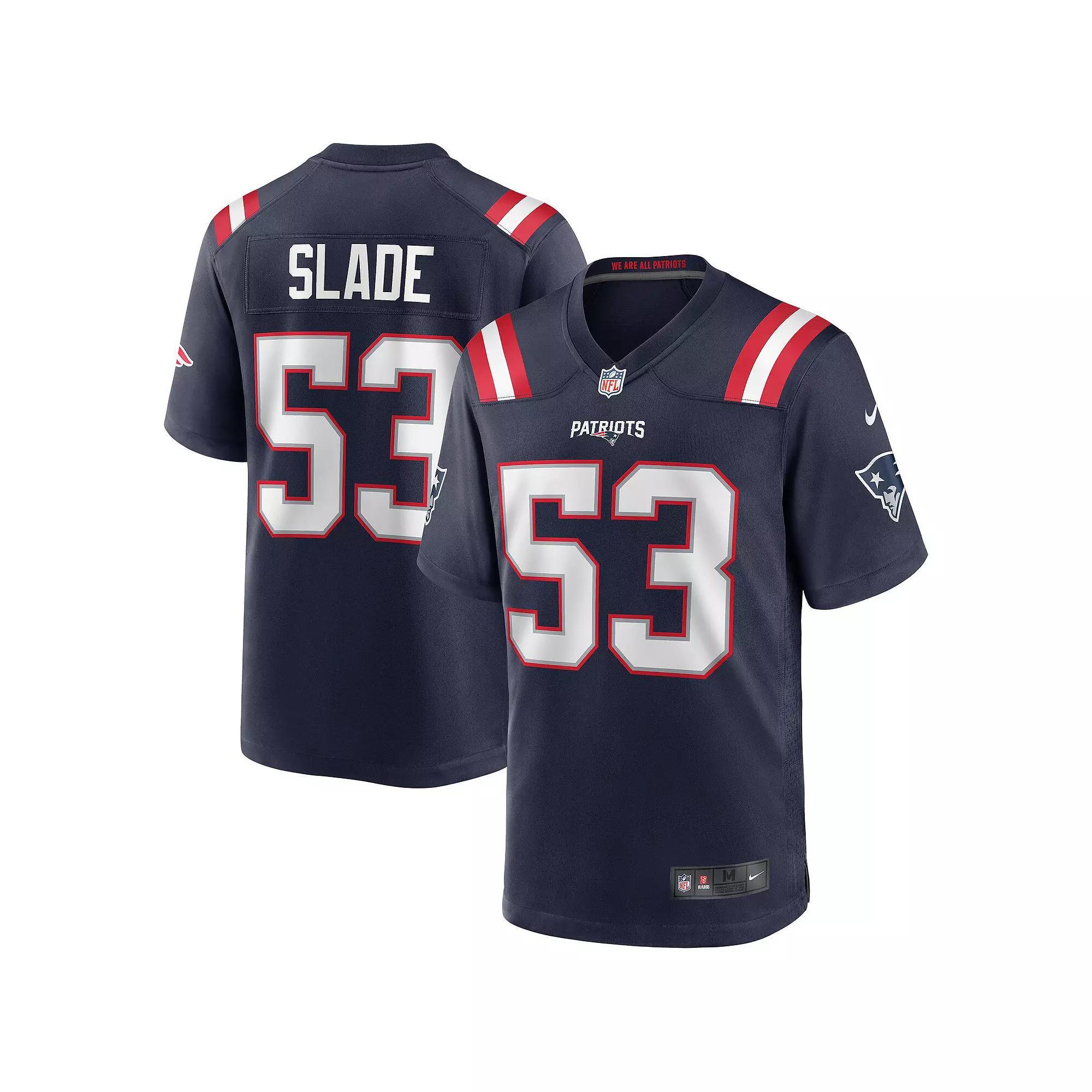 Men's Nike Chris Slade Navy New England Patriots Game Retired Player Jersey, Size: 5XL, Blue Product Image