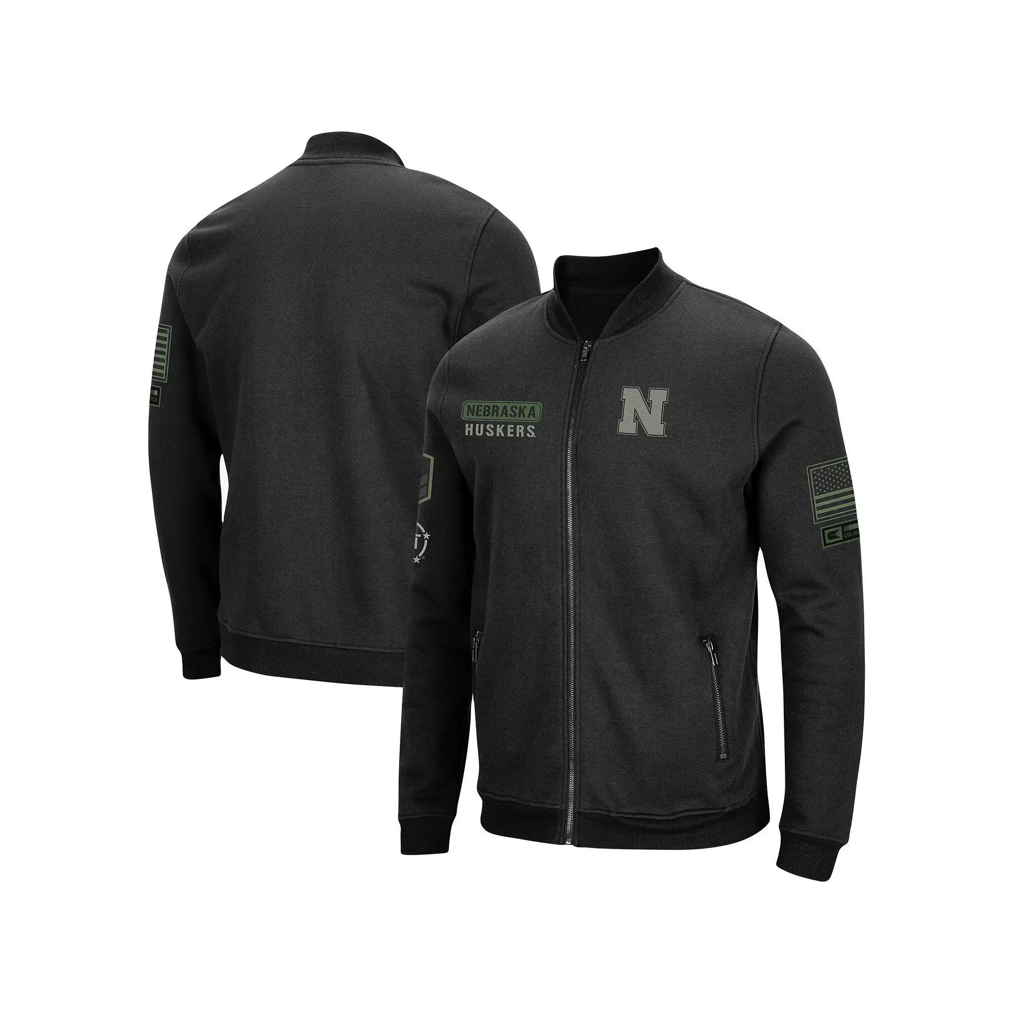 Men's Colosseum Black Iowa Hawkeyes OHT Military Appreciation High-Speed Bomber Full-Zip Jacket, Size: Small Product Image