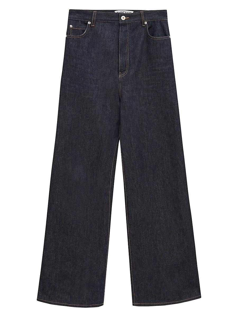 Mens High-Rise Raw Denim Jeans Product Image