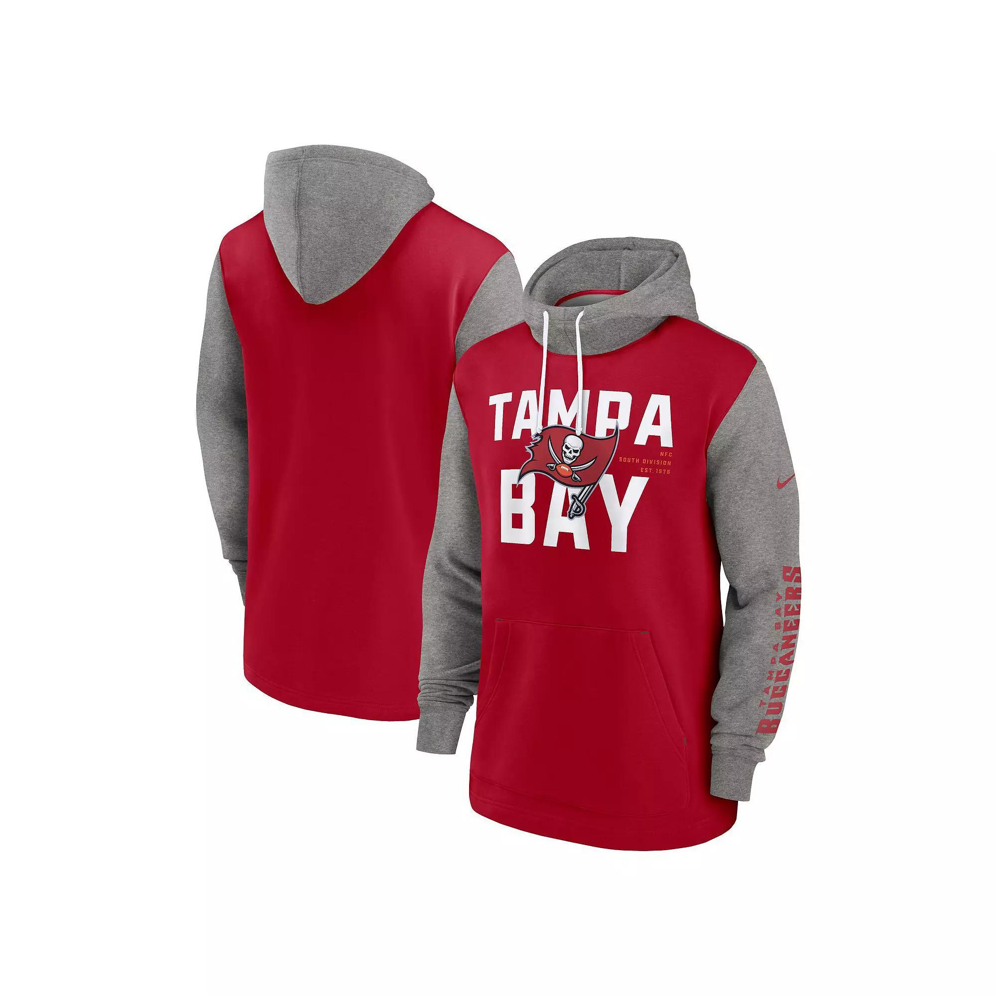 Men's Nike Red Tampa Bay Buccaneers Fashion Color Block Pullover Hoodie, Size: 2XL Product Image