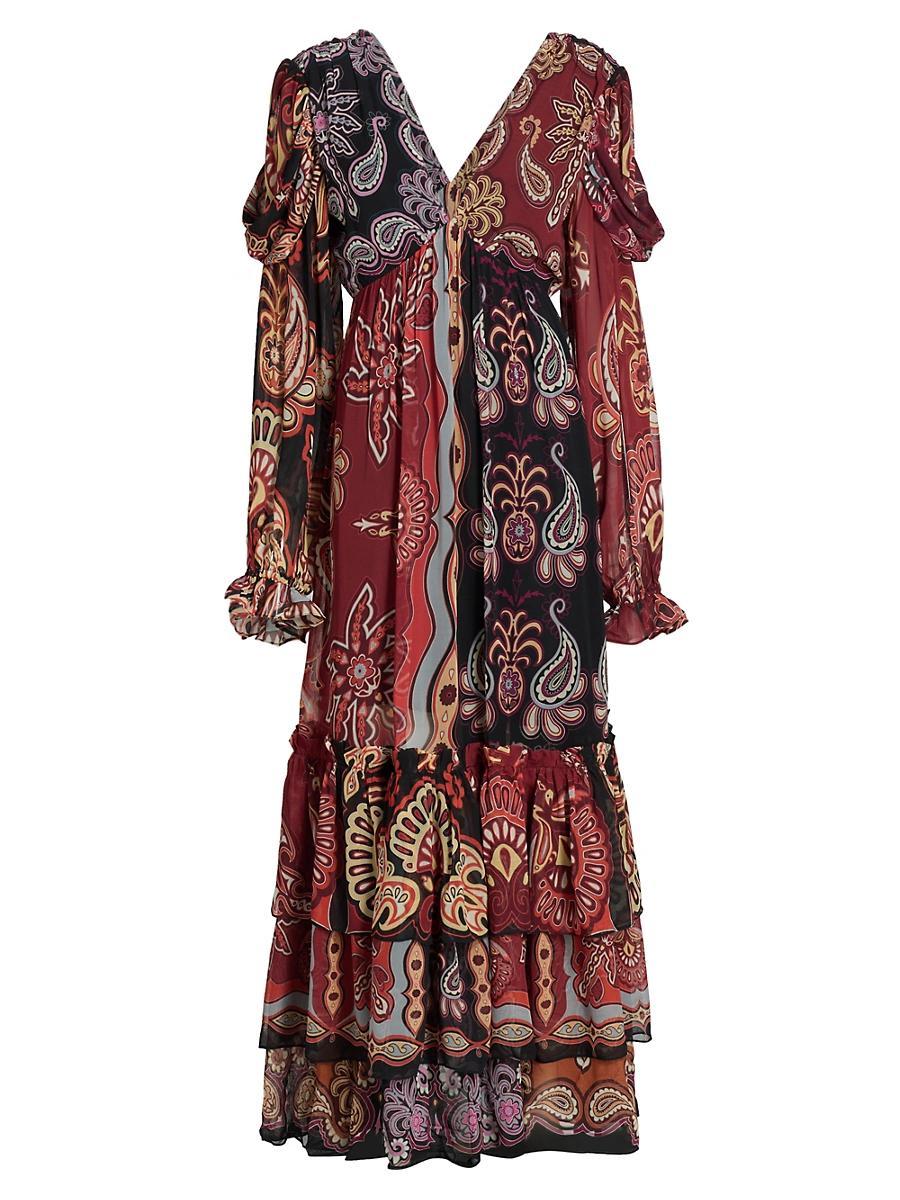 Womens Sweet Mermaids Paisley Maxi Dress Product Image