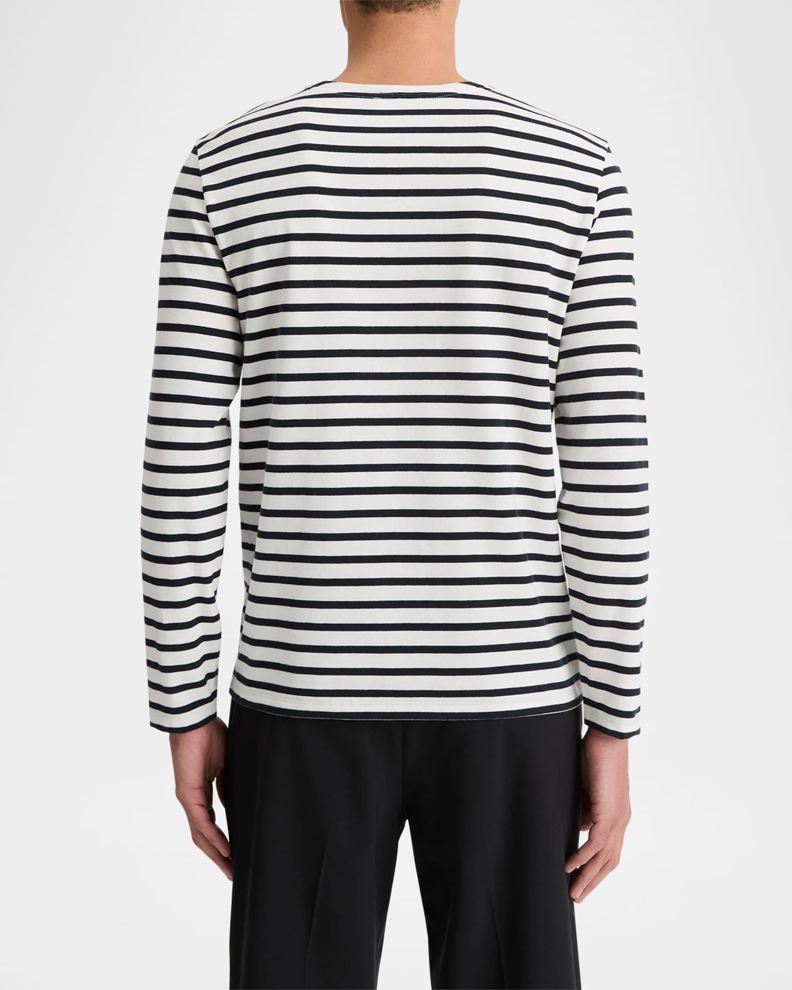 Men's Stripe Cotton Long-Sleeve T-Shirt Product Image