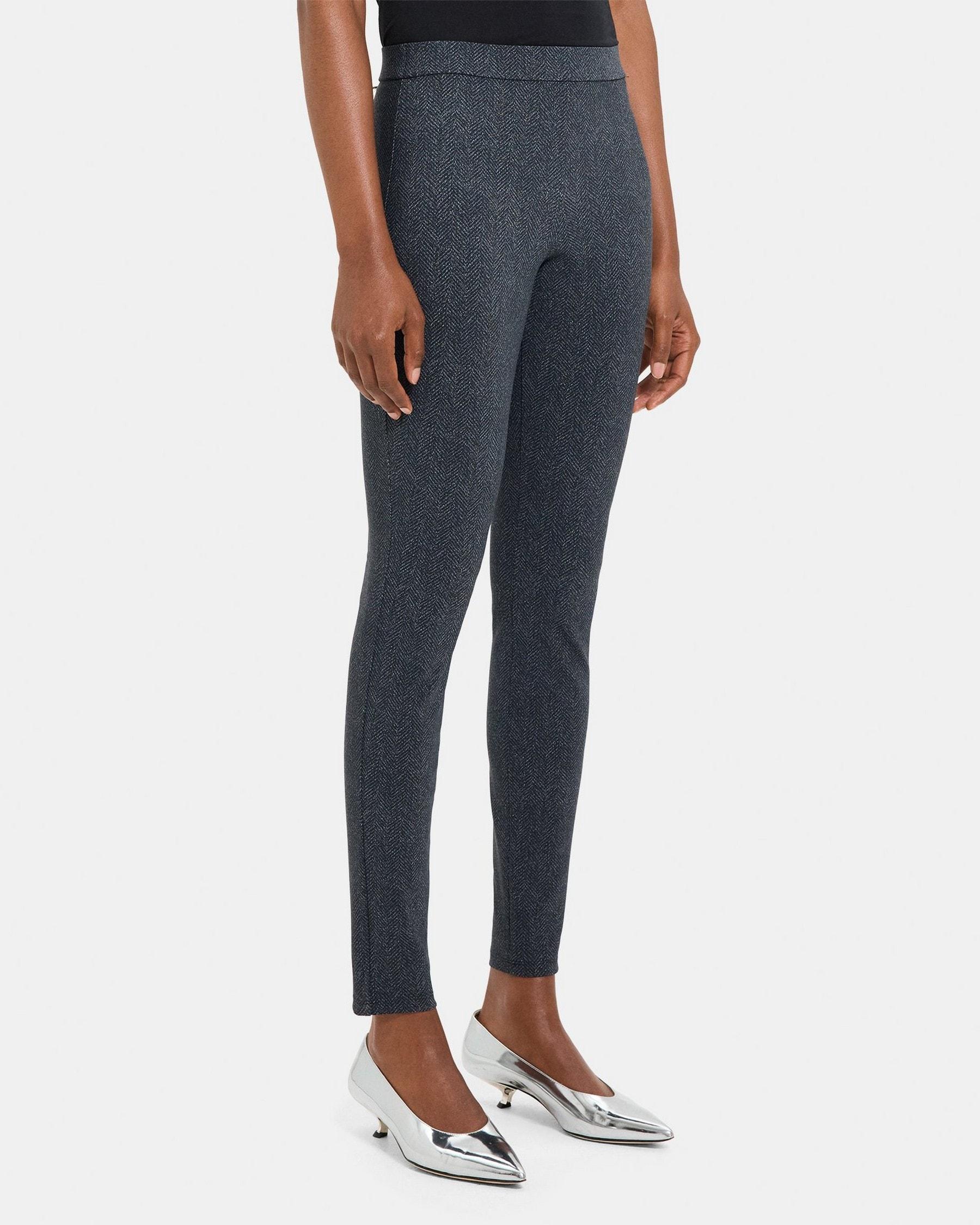 High-Waist Legging in Herringbone Printed Ponte Product Image