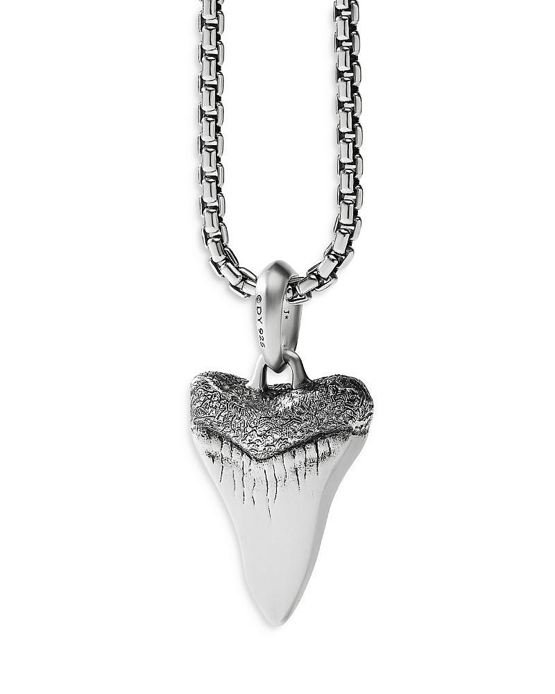 Mens Shark Tooth Amulet in Sterling Silver, 25.8mm Product Image