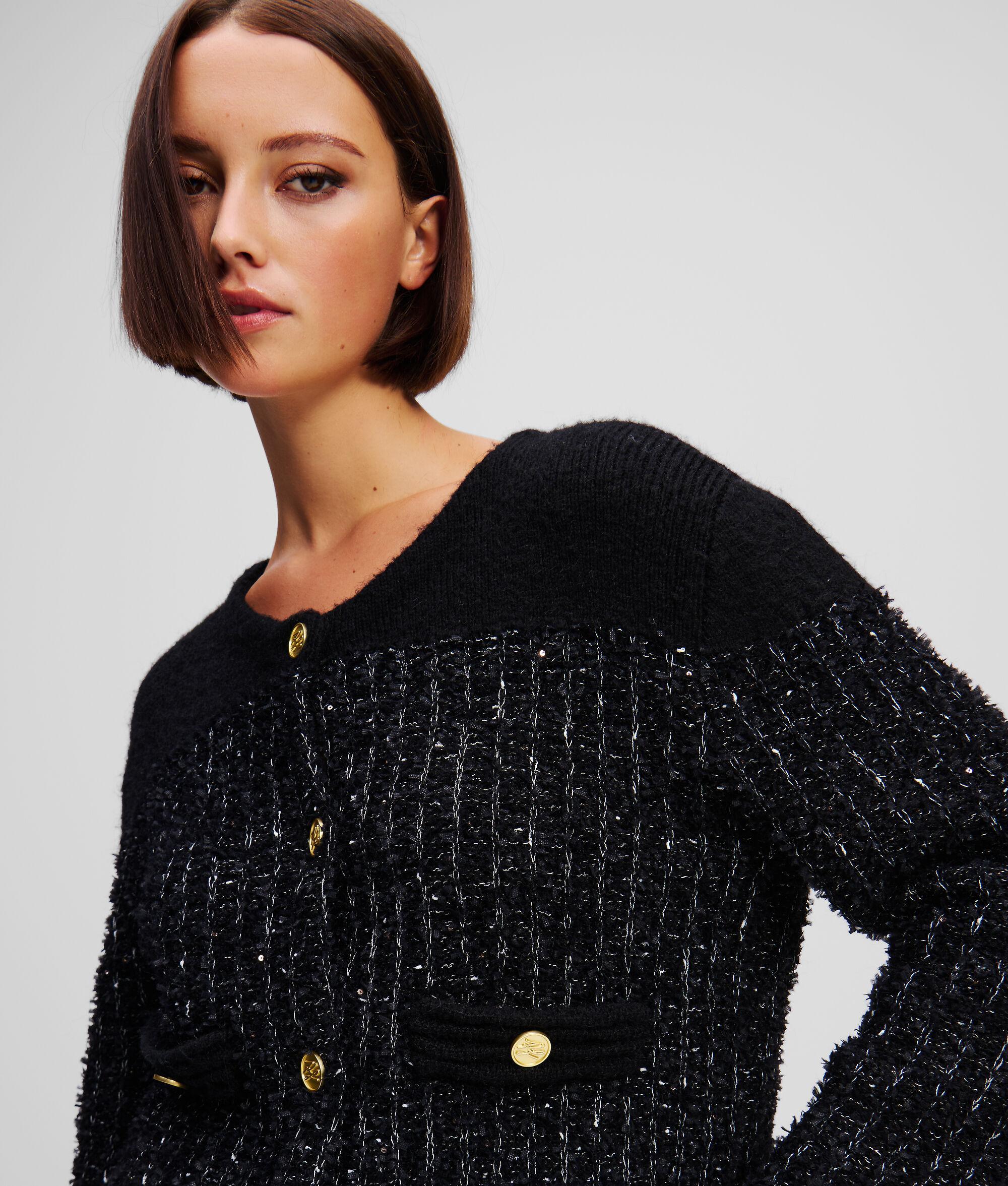 KARL ESSENTIAL BOUCLÉ KNIT CARDIGAN Product Image