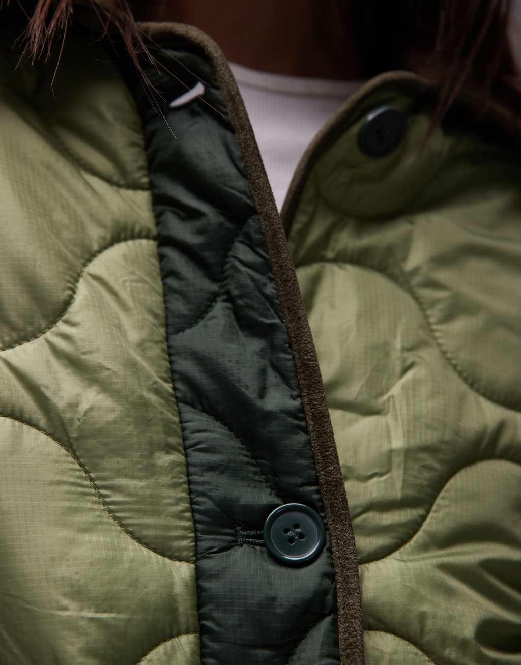 Topshop patchwork quilted liner jacket in multi Product Image