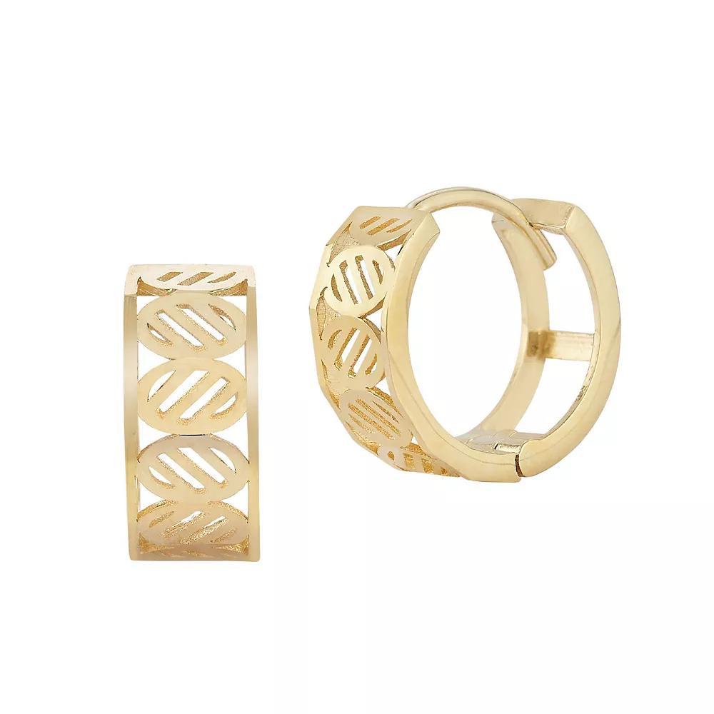 LUMINOR GOLD 14k Gold Leaf Huggie Hoop Earrings, Women's Product Image