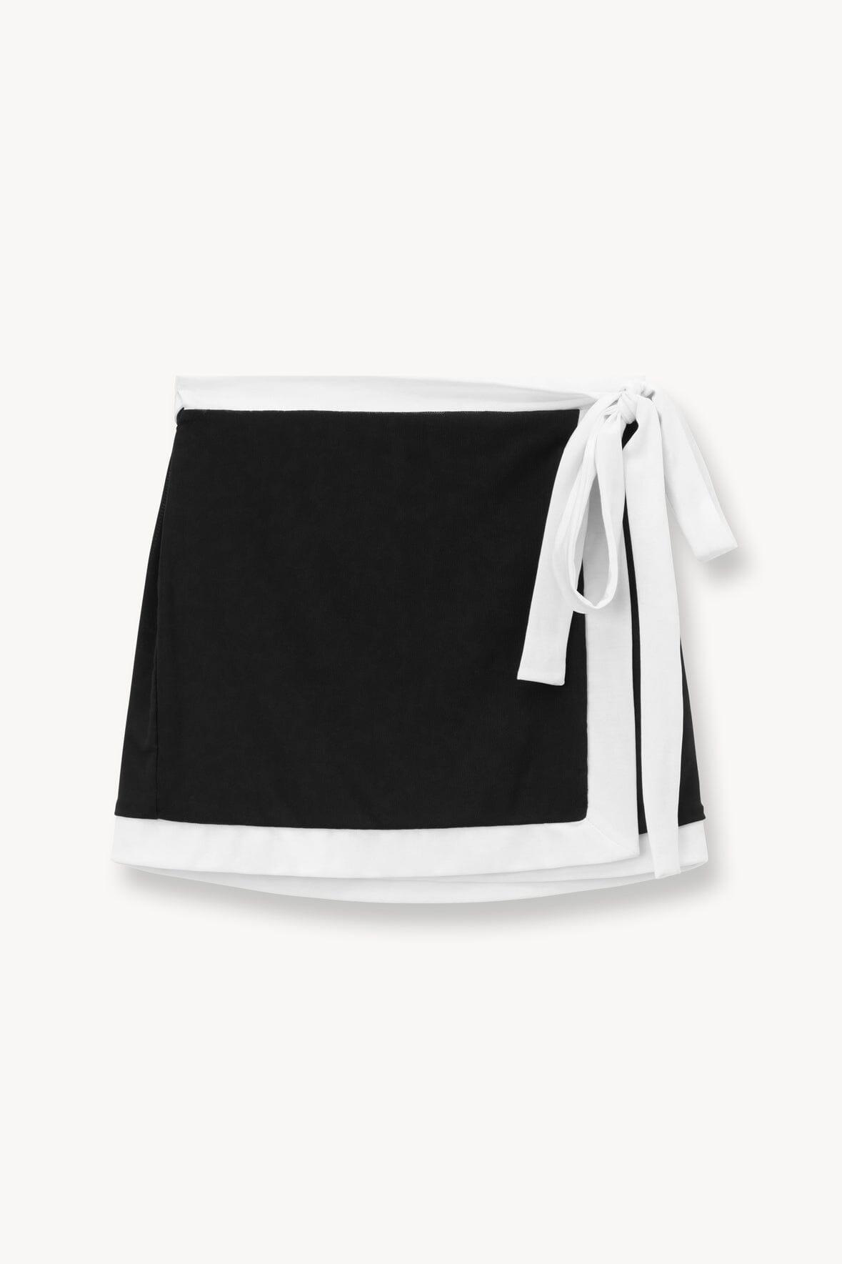 GRETCHEN COVERUP WRAP SKIRT | BLACK WHITE Product Image