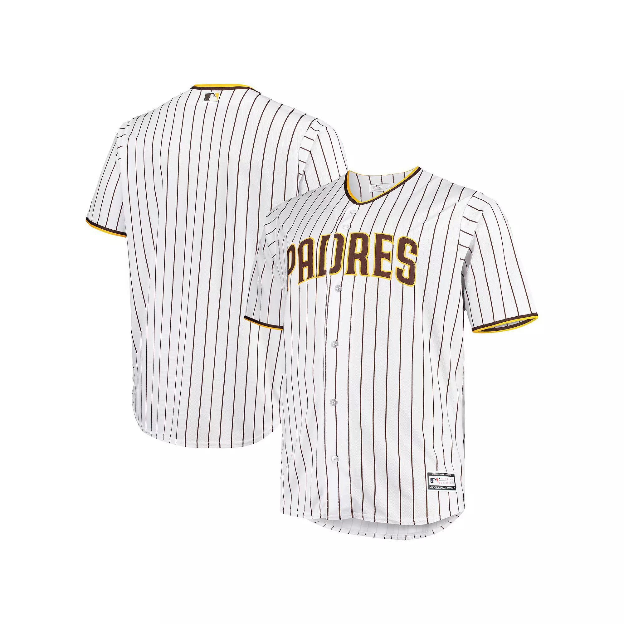 Men's White/Brown San Diego Padres Big & Tall Home Replica Team Jersey, Size: 5XB Product Image