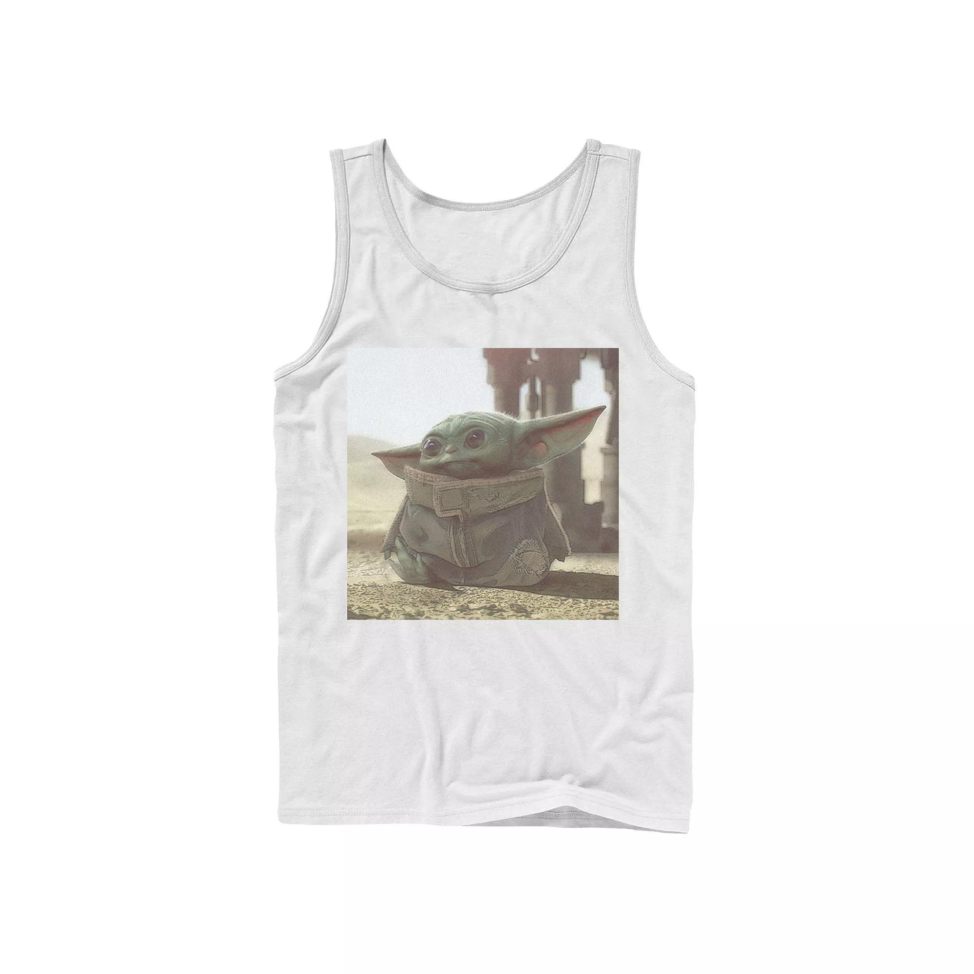 Mens Star Wars The Mandalorian The Child aka Baby Yoda Photograph Tank Top Athletic Grey Product Image