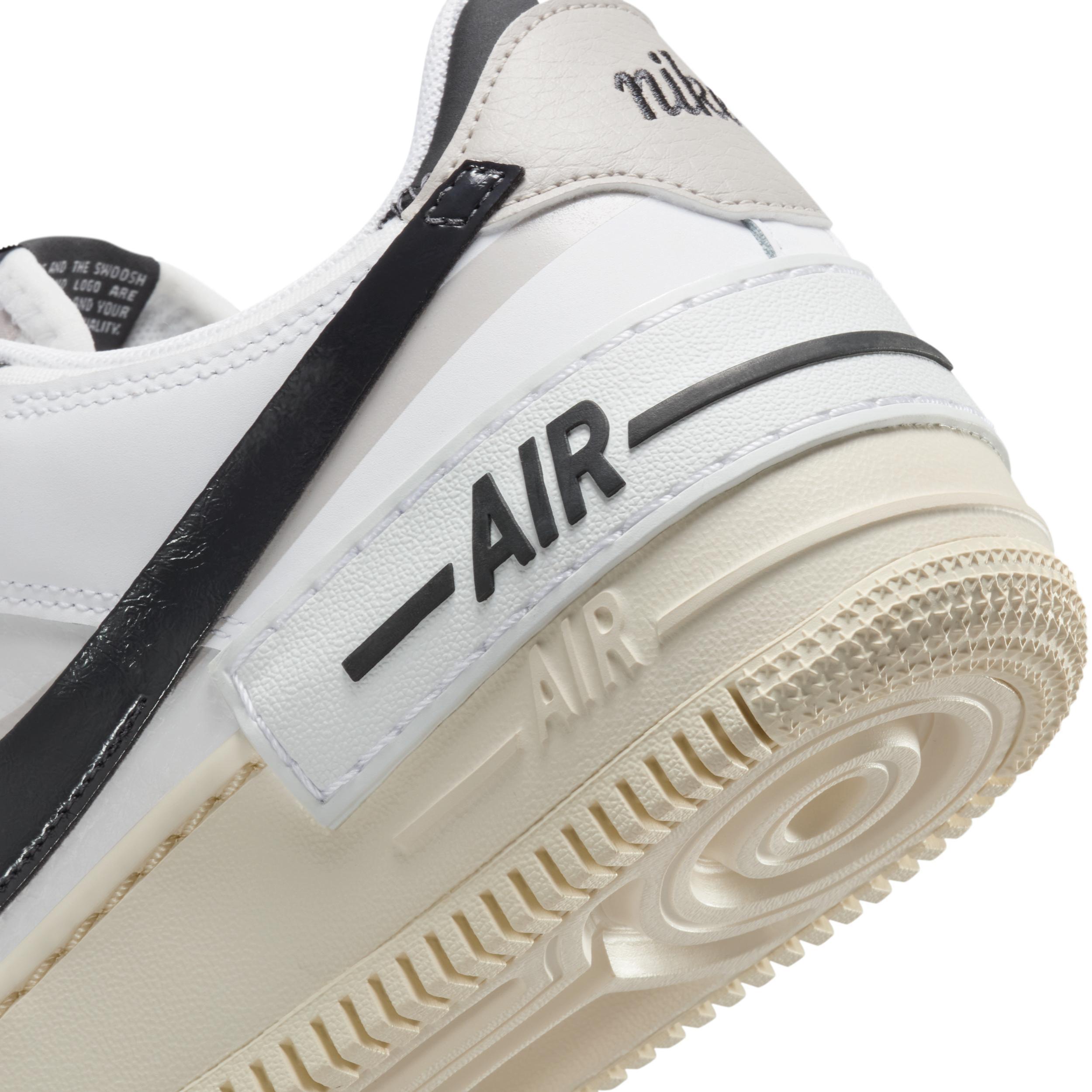 Nike Womens Air Force 1 Shadow Casual Shoes in White/Off Noir/Collegiate Grey Product Image