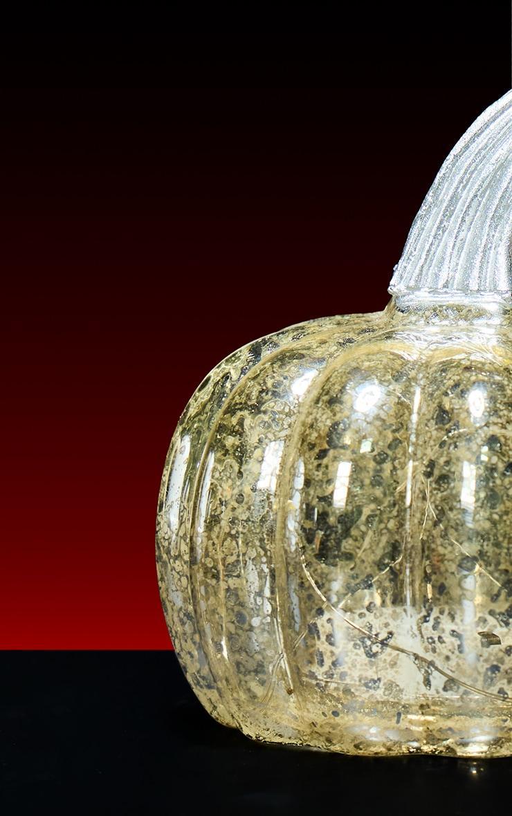 Silver Pumpkin Led Lantern Small Product Image