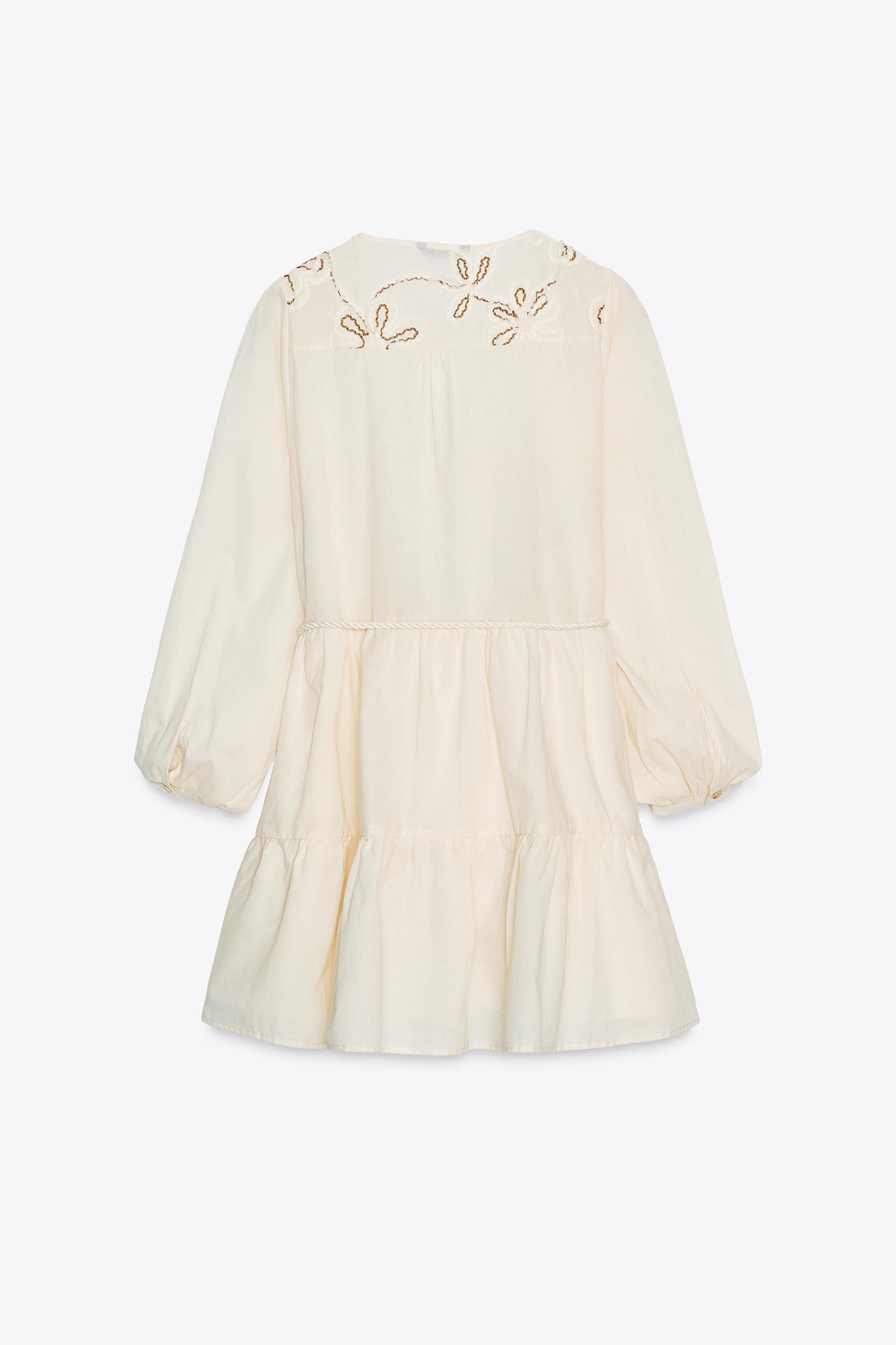 EMBROIDERED TEXTURED DRESS Product Image