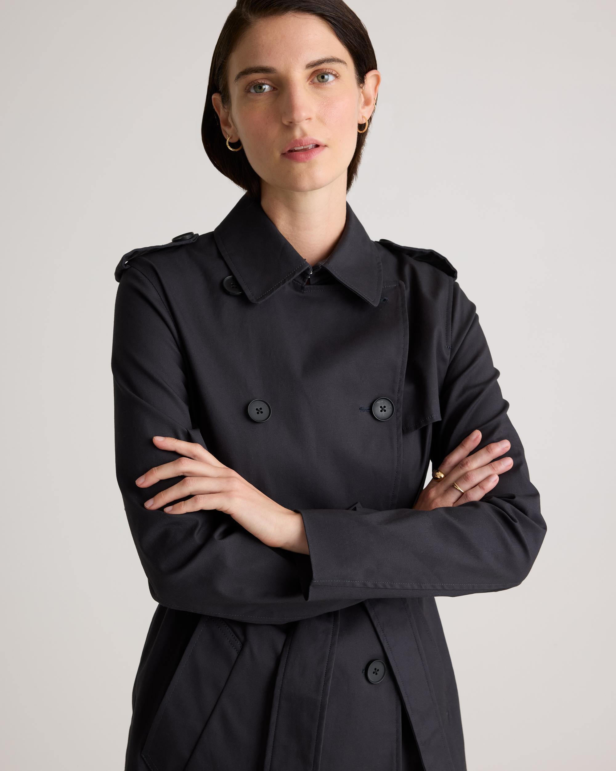 Quince | Women's Comfort Stretch Short Trench Coat Size XL, Organic Cotton Product Image
