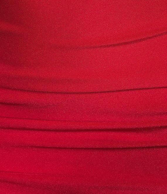Next Up Square Neck Sleeveless Twist Cut Out Shirred Bodycon Dress Product Image