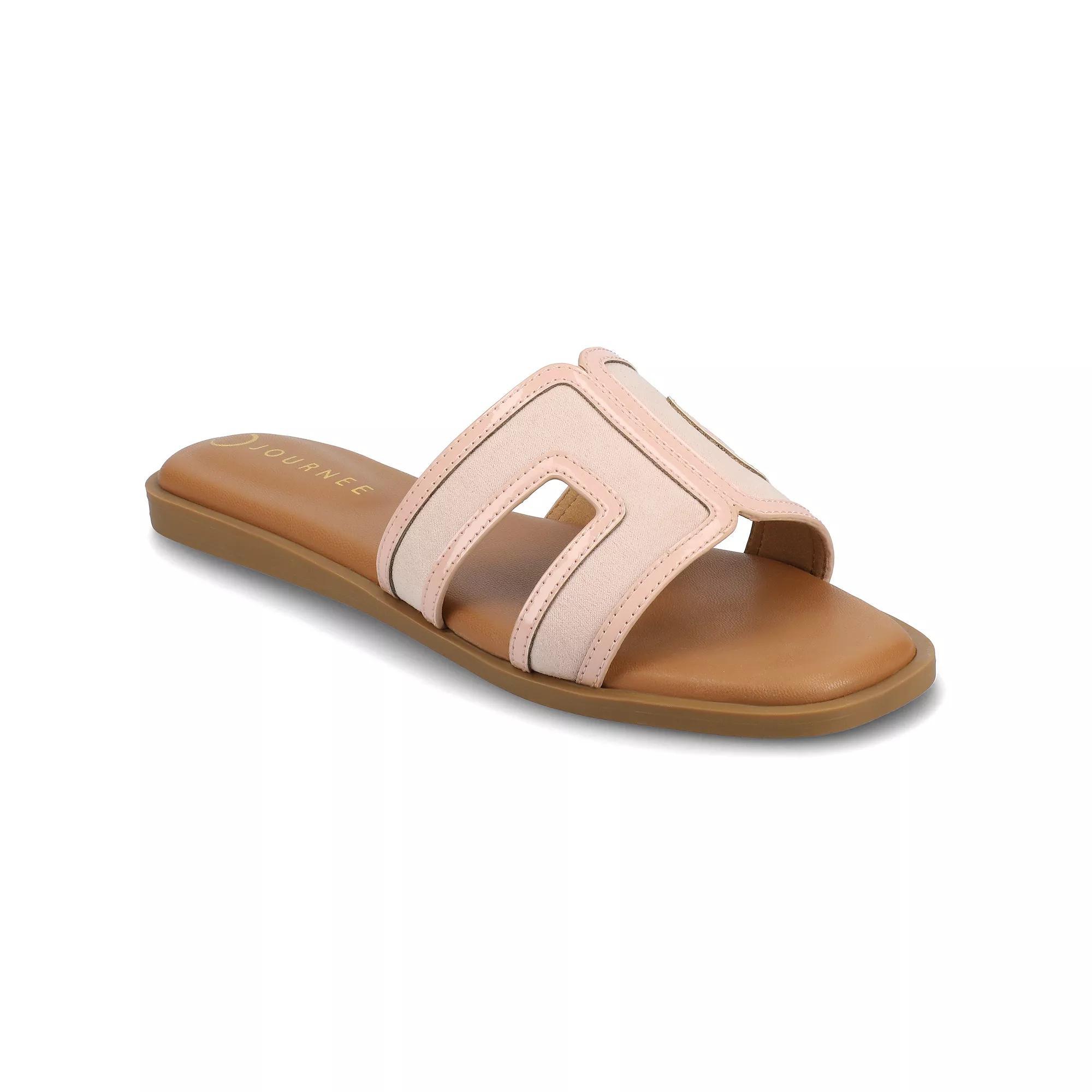 Journee Primah H Band Slip-On Women's Flat Sandals, Size: 9.5, Purple Product Image