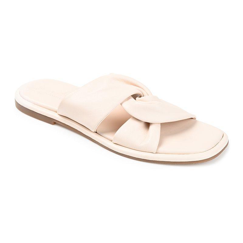Journee Signature Kanndice Womens Leather Slide Sandals Product Image