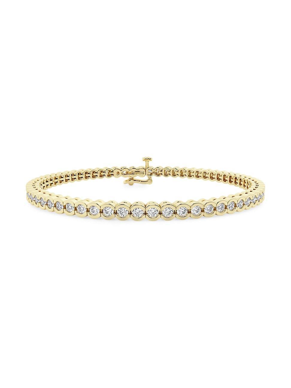 Womens 14K Yellow Gold & Round Lab-Grown Diamond Bezel Tennis Bracelet/1.00-10.00 TCW Product Image
