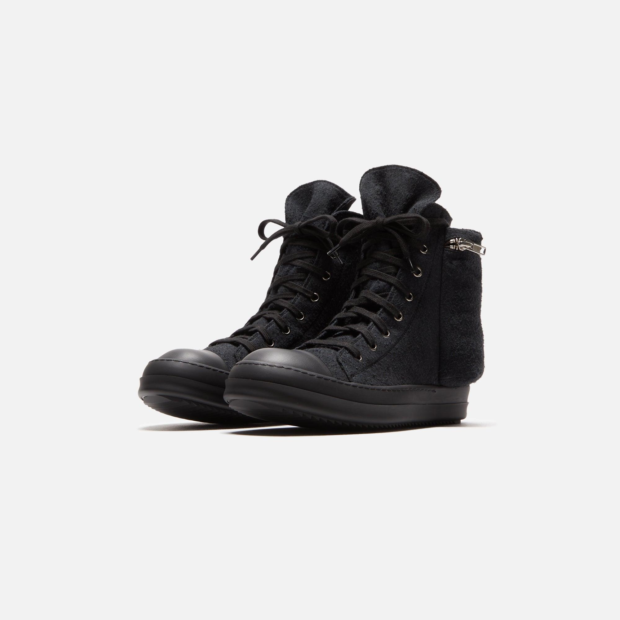 Rick Owens Cargo Sneakers - Black / Scarpe Shaggy Cotton Male Product Image