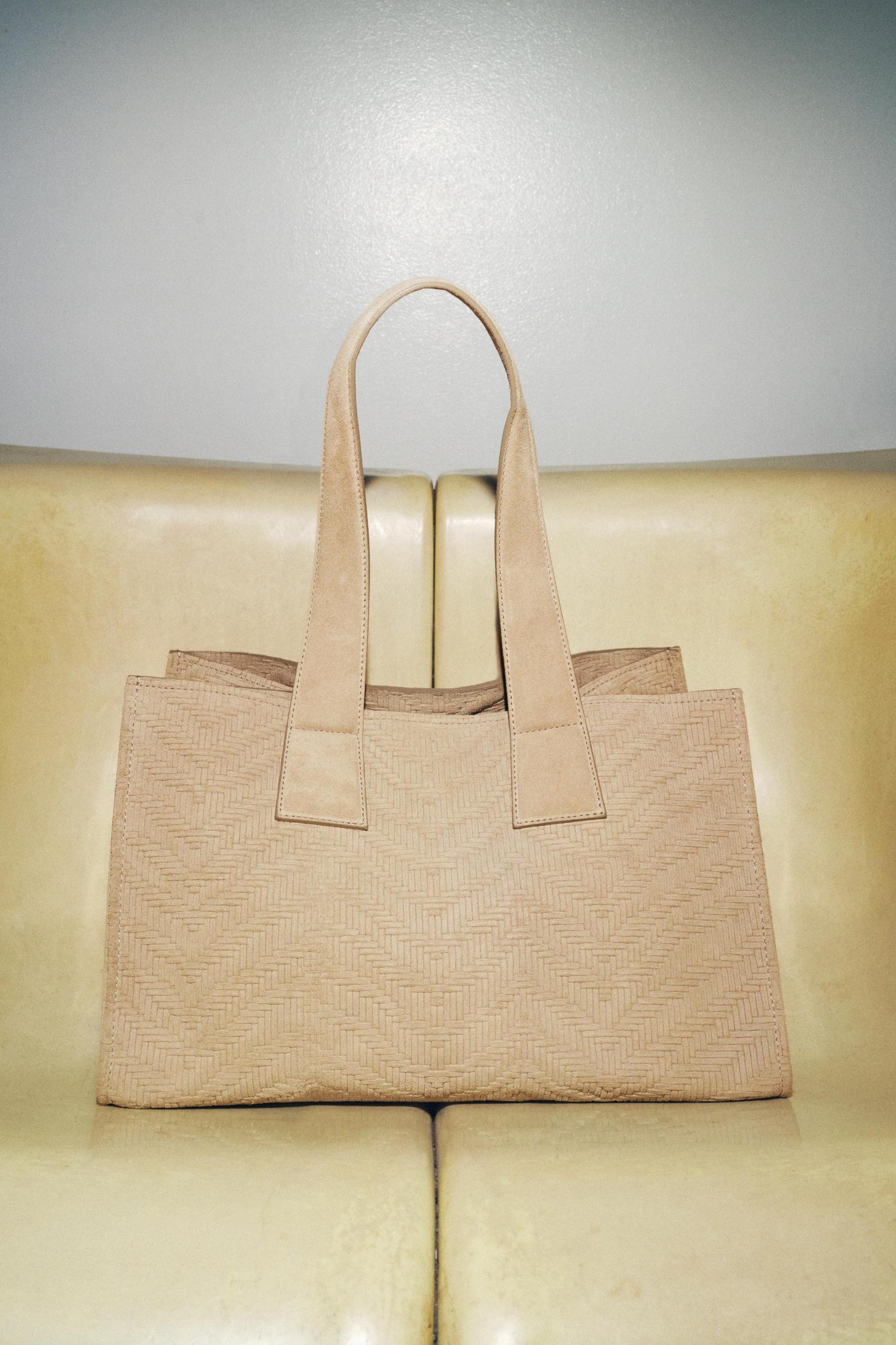 BRAIDED SPLIT LEATHER SHOPPER BAG Product Image