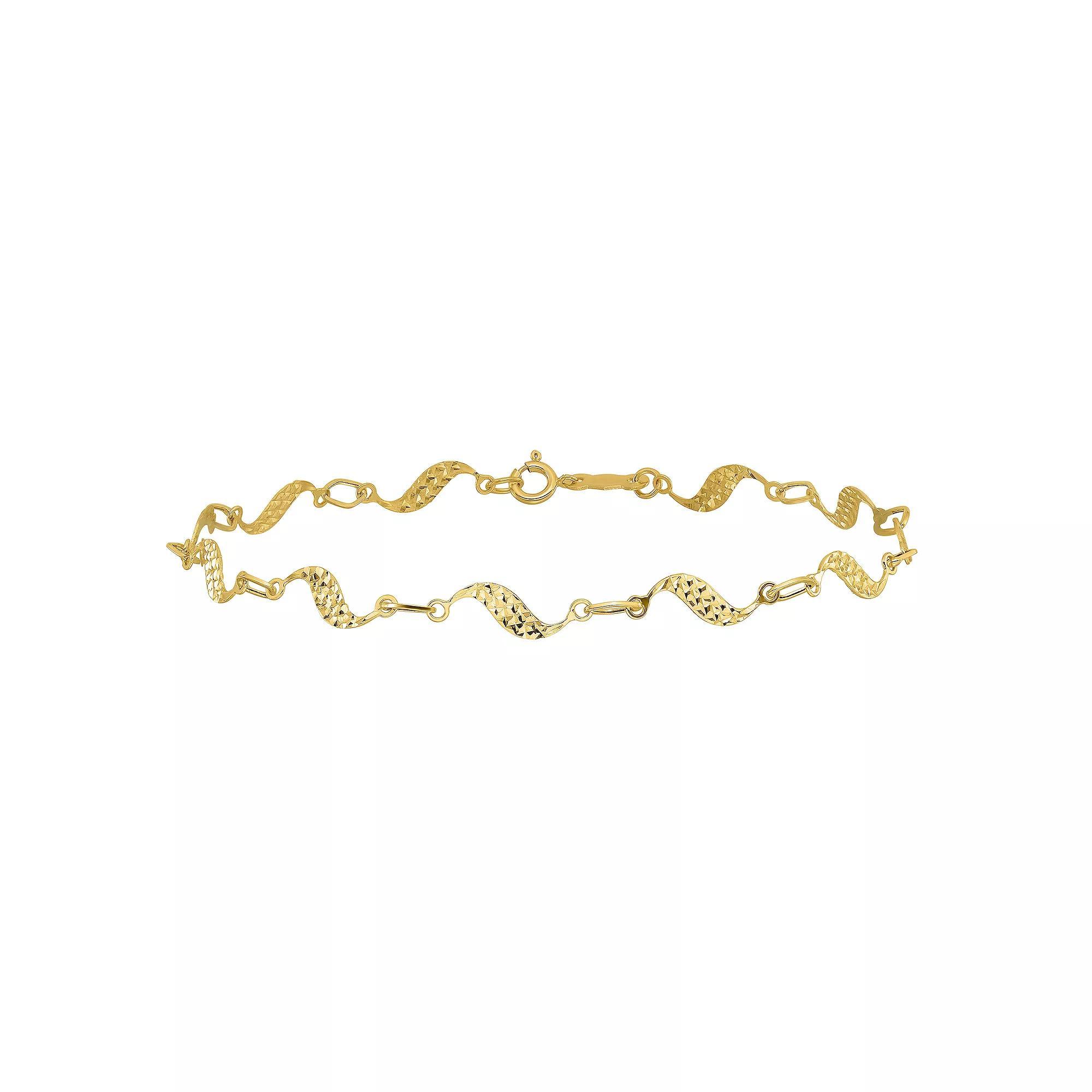 14k Gold Twist Bracelet, Women's, Size: 7.5" Product Image