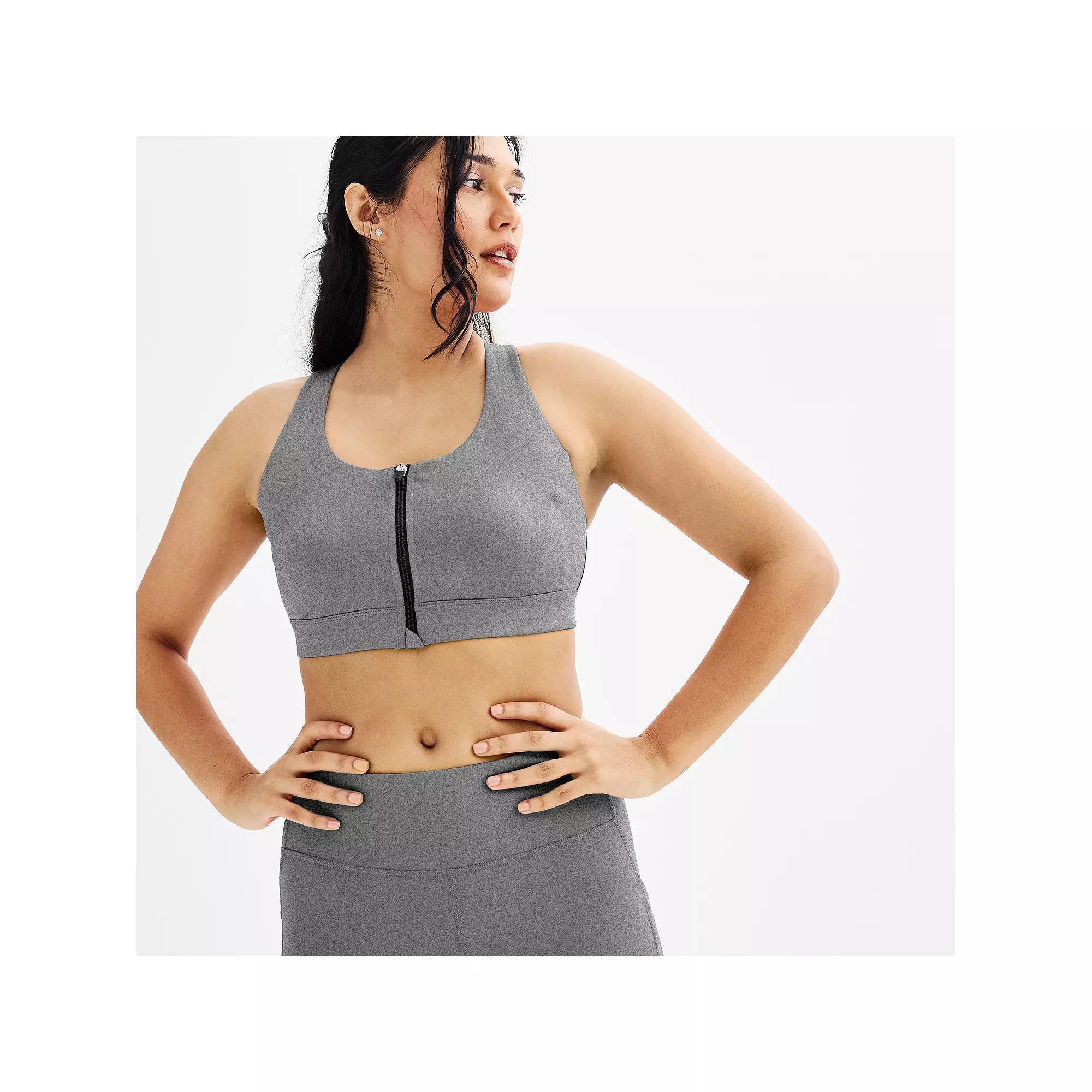 Women's Tek Gear® Ultrastretch Medium Support Sports Bra, Size: Large, Grey Product Image