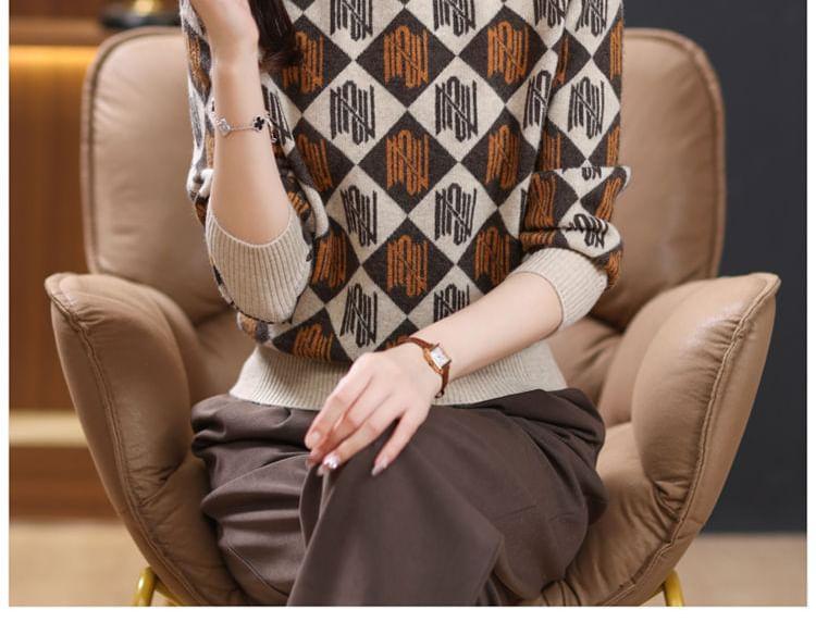 Turtleneck Pattern Sweater Product Image
